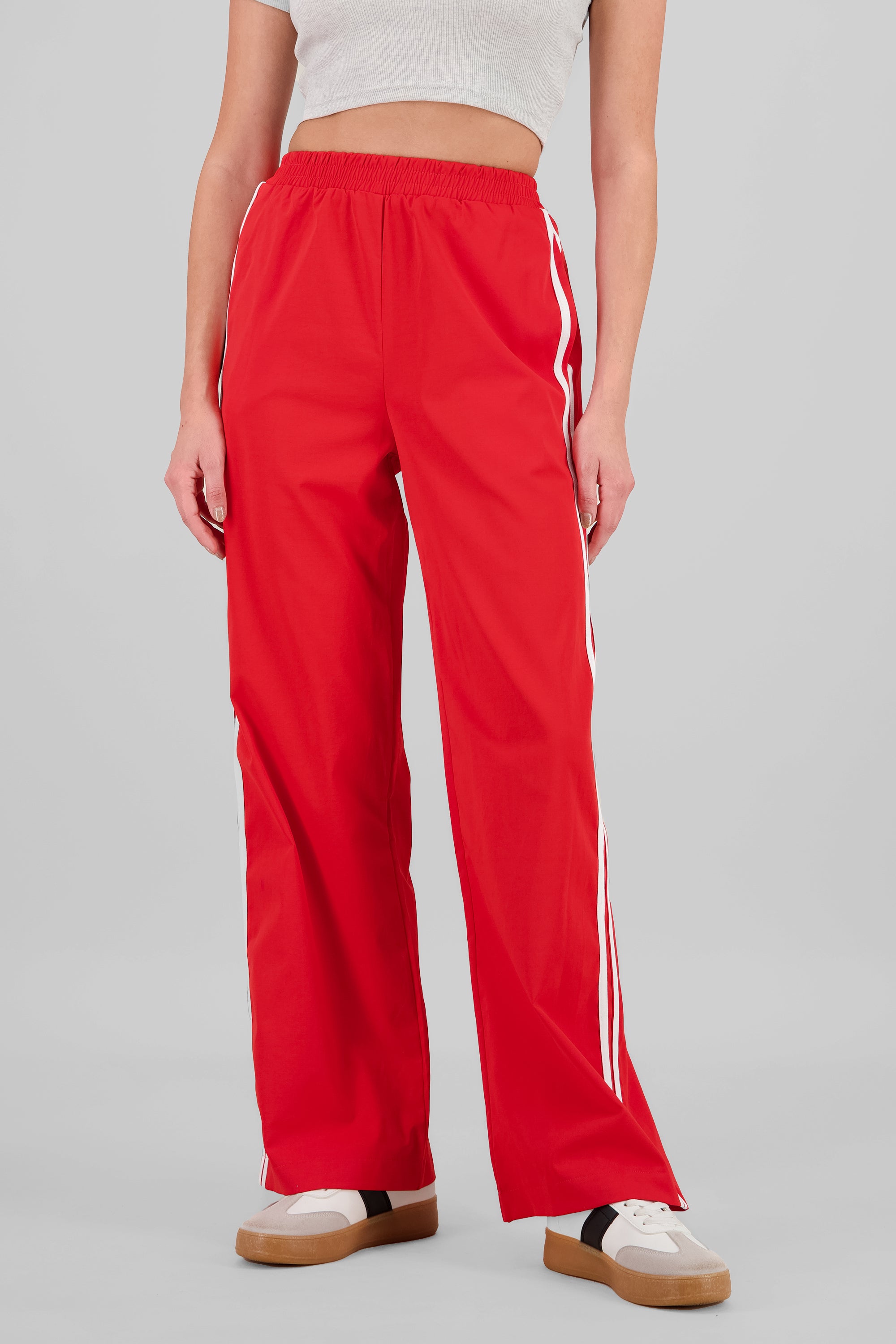 Striped Detail Pants RED