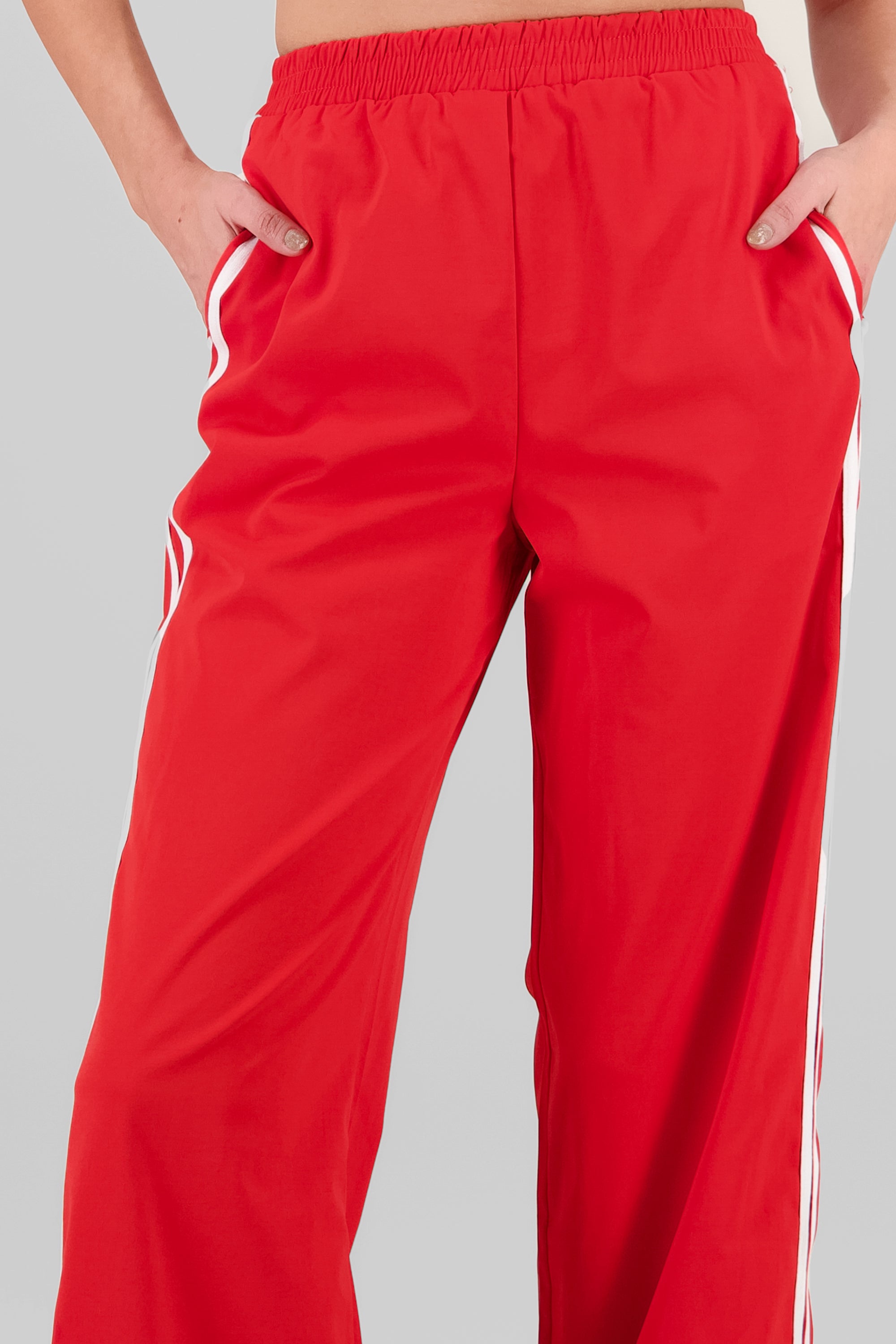 Striped Detail Pants RED