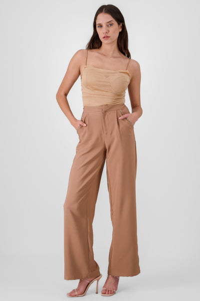 Glitter Detail Pants BEIGE