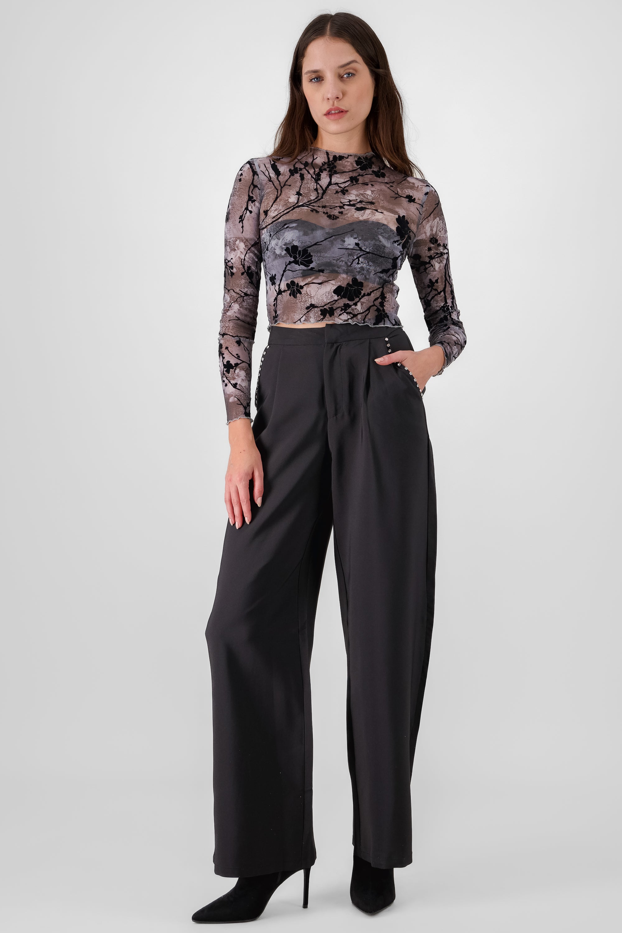 Glitter Detail Pants BLACK