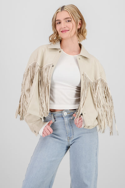 Fringe Glitter Jacket BLACK