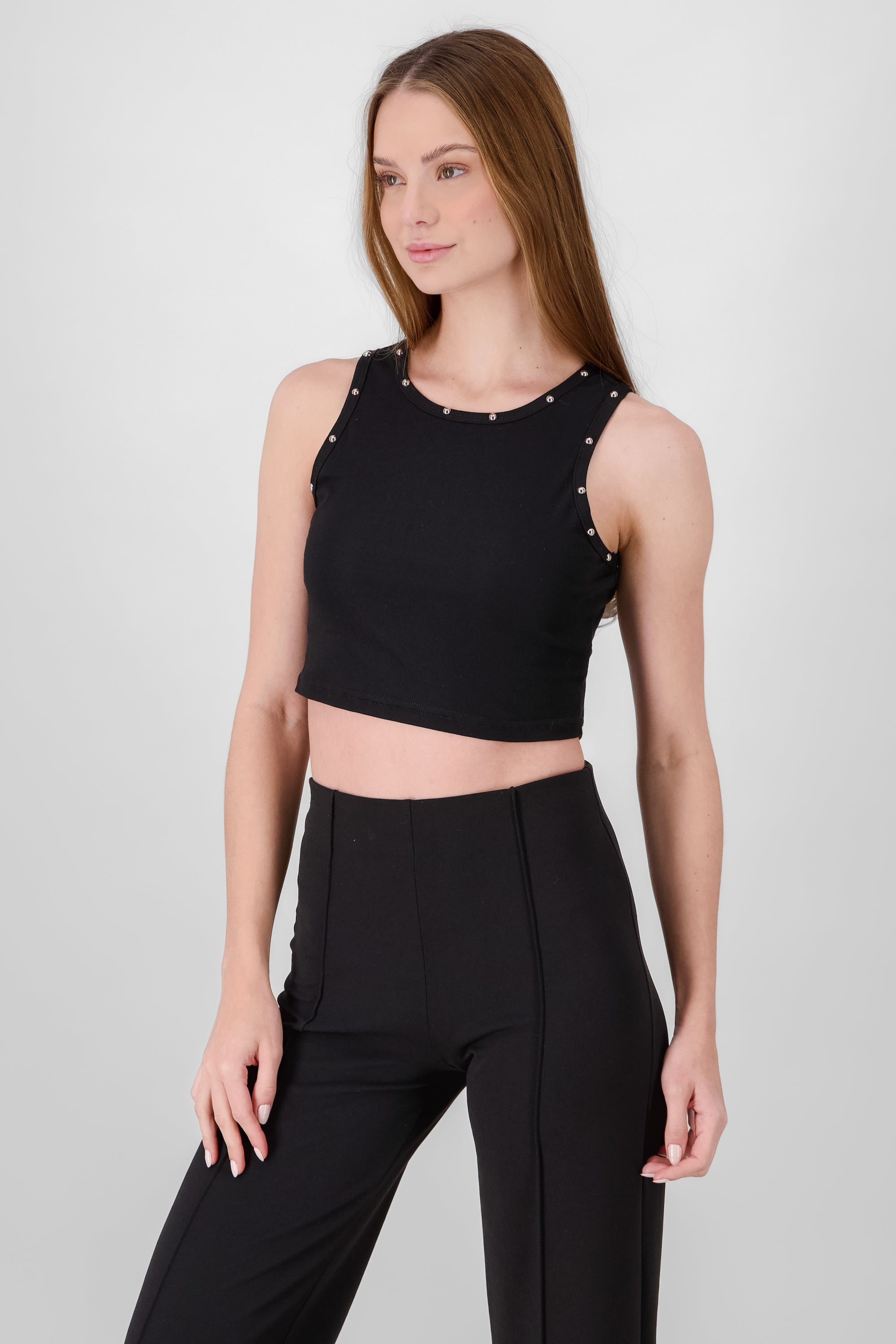 Studs Detail Top BLACK