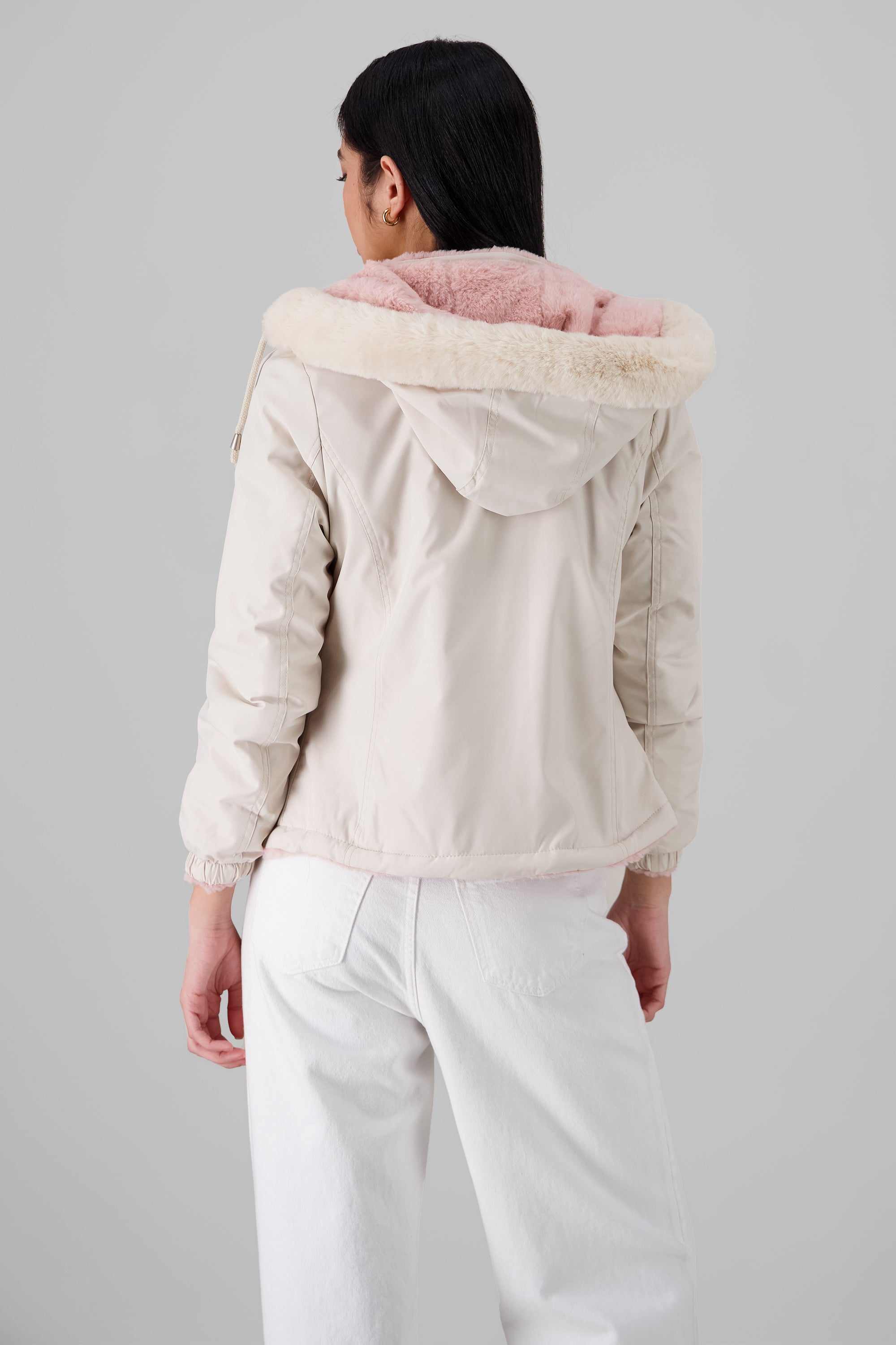 Short Faux Fur Jacket IVORY