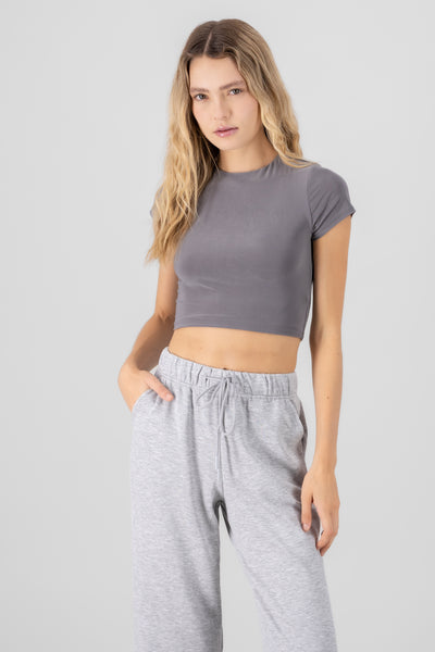 Short Sleeve Crop Top SAGE