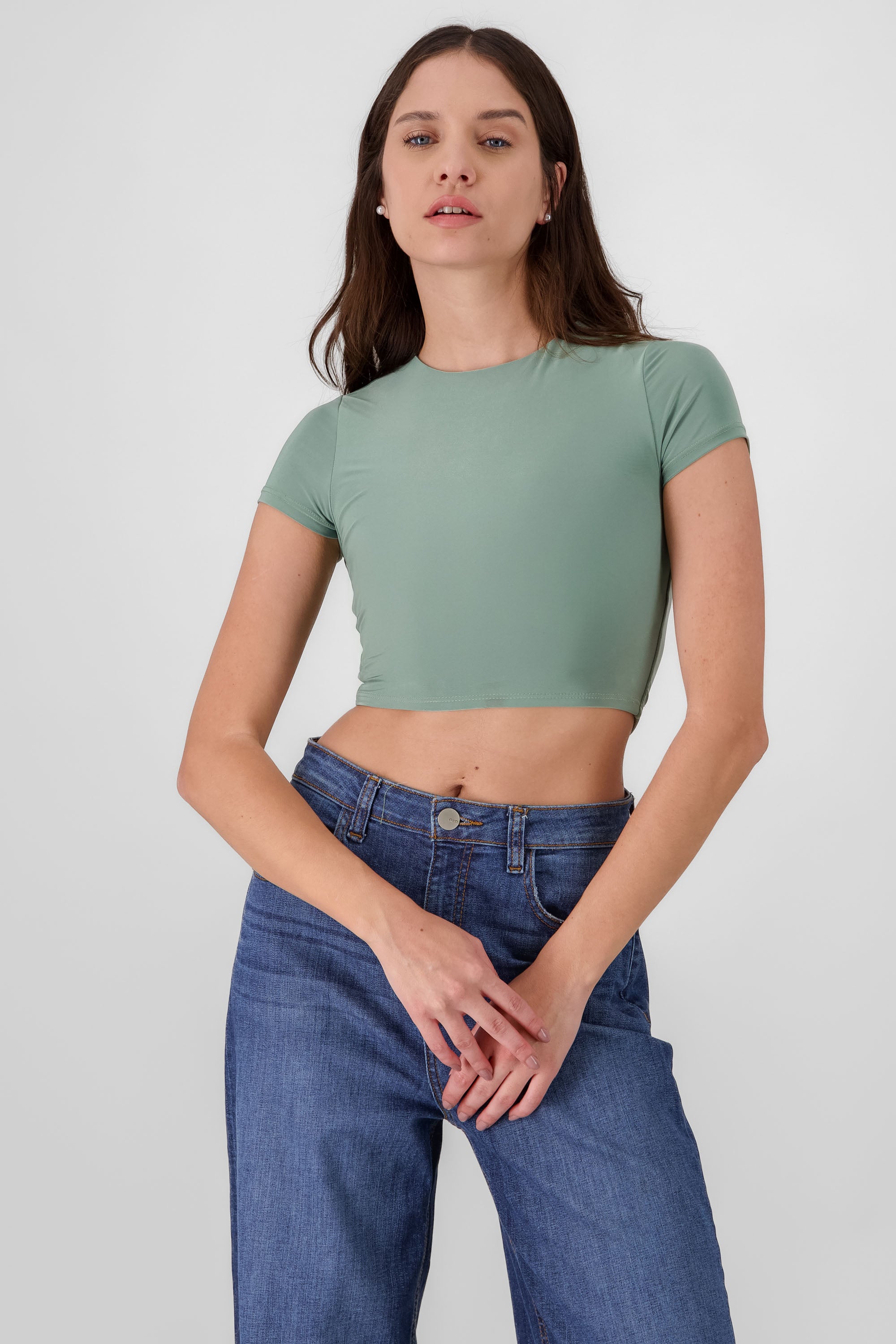 Short Sleeve Crop Top SAGE