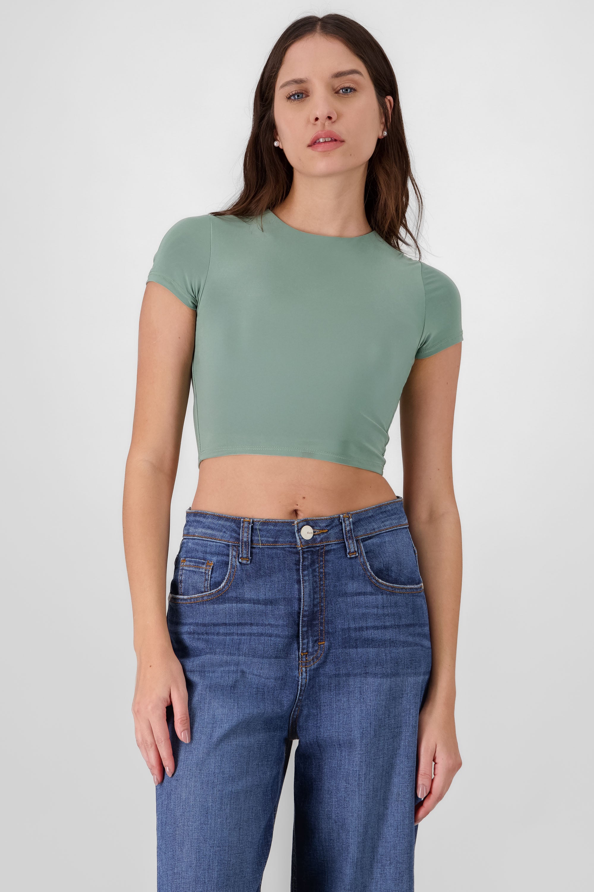 Short Sleeve Crop Top SAGE