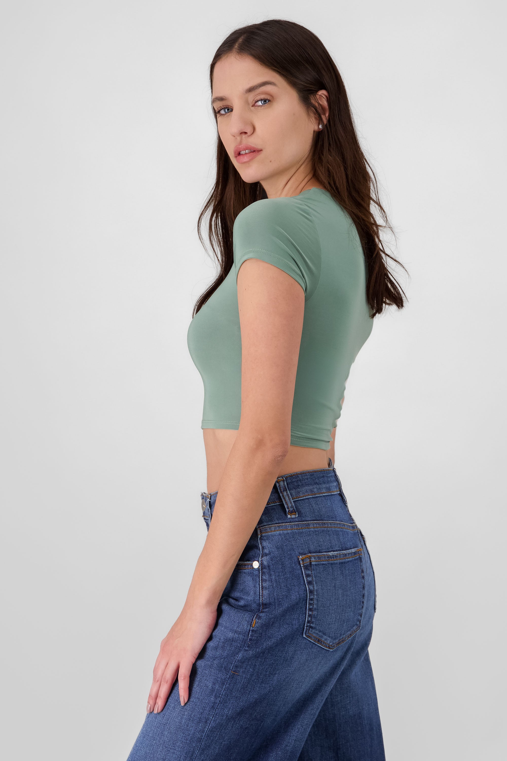 Short Sleeve Crop Top SAGE