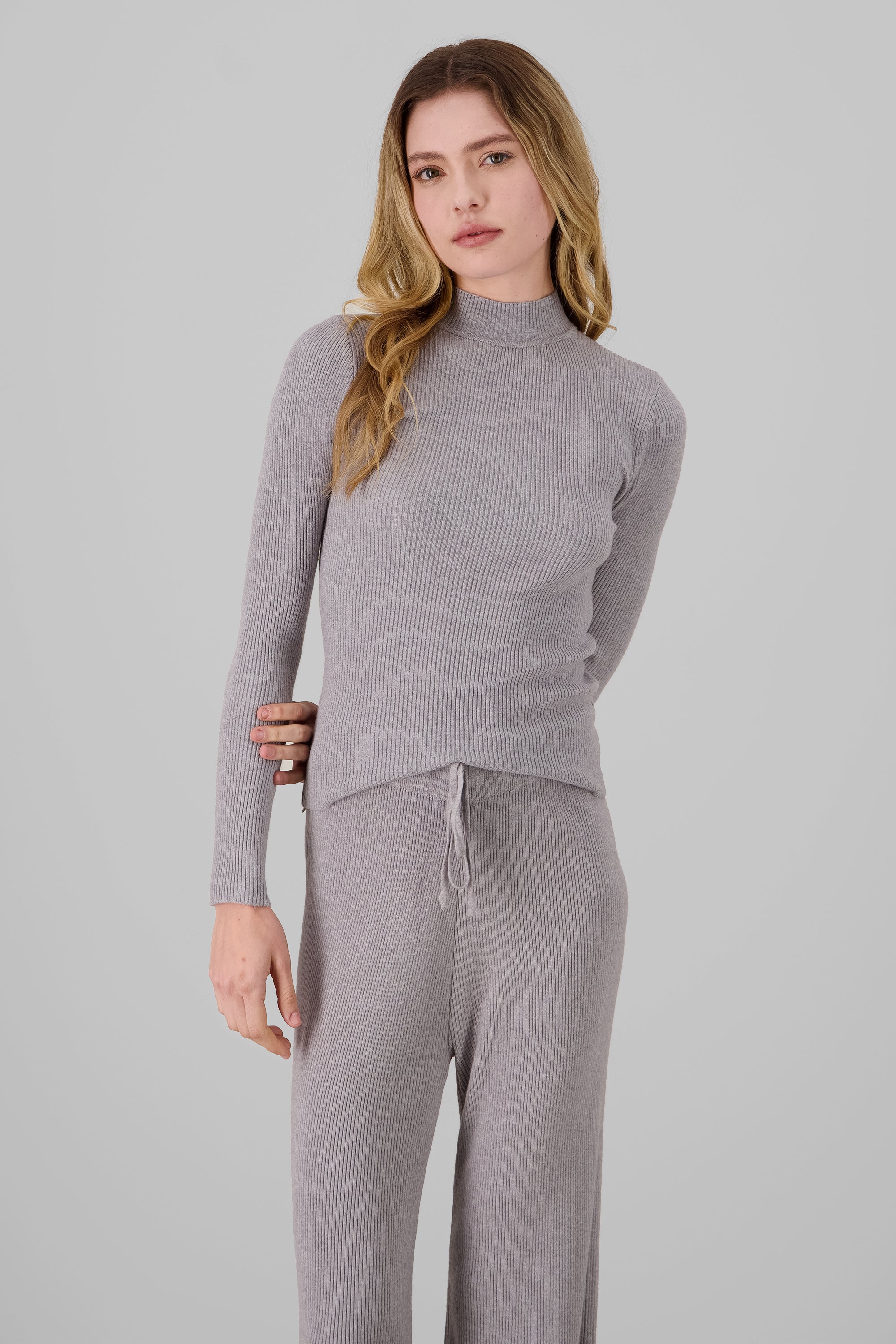 Long Sleeve Round Neck Sweater GRAY