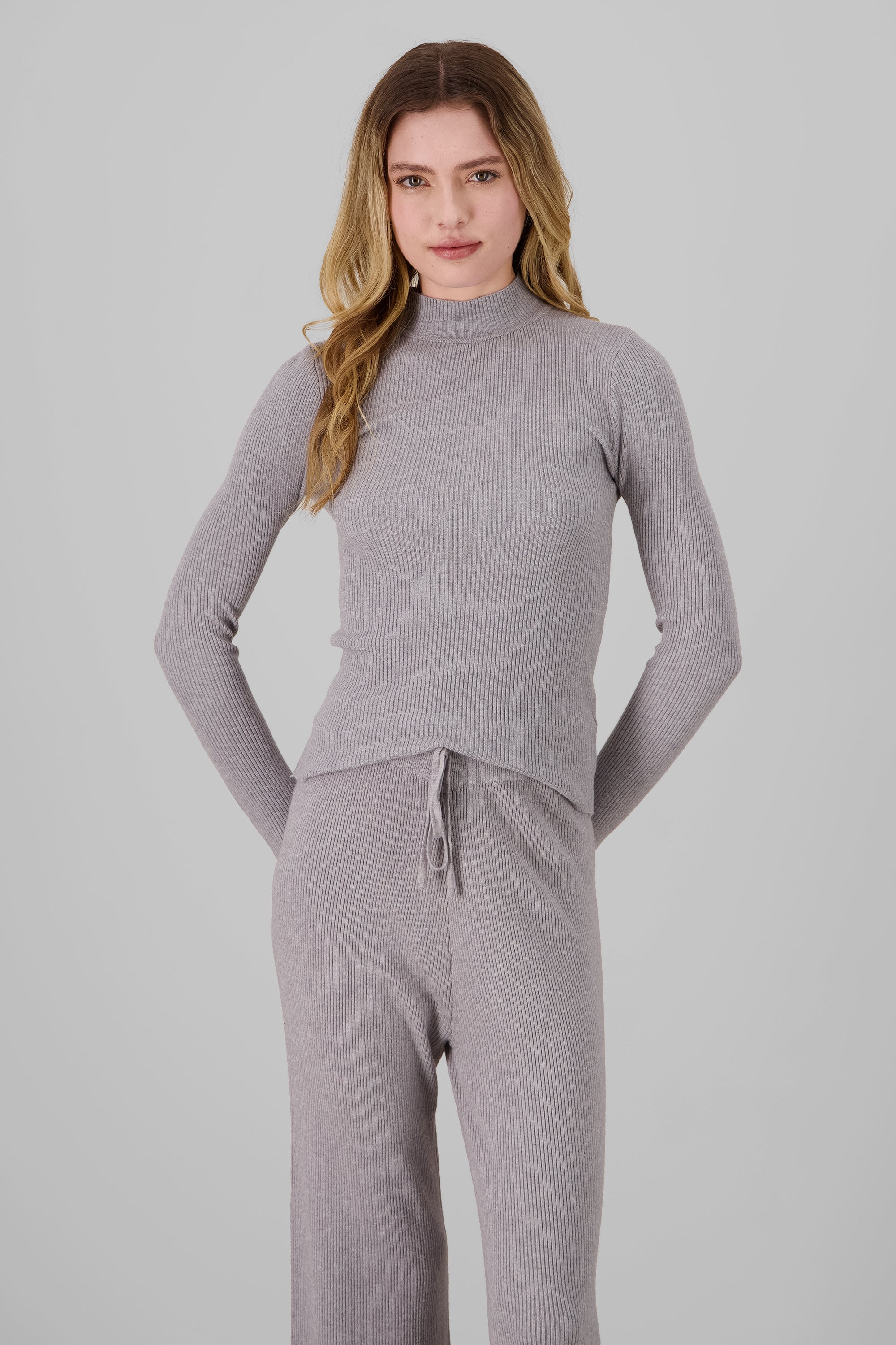 Long Sleeve Round Neck Sweater GRAY