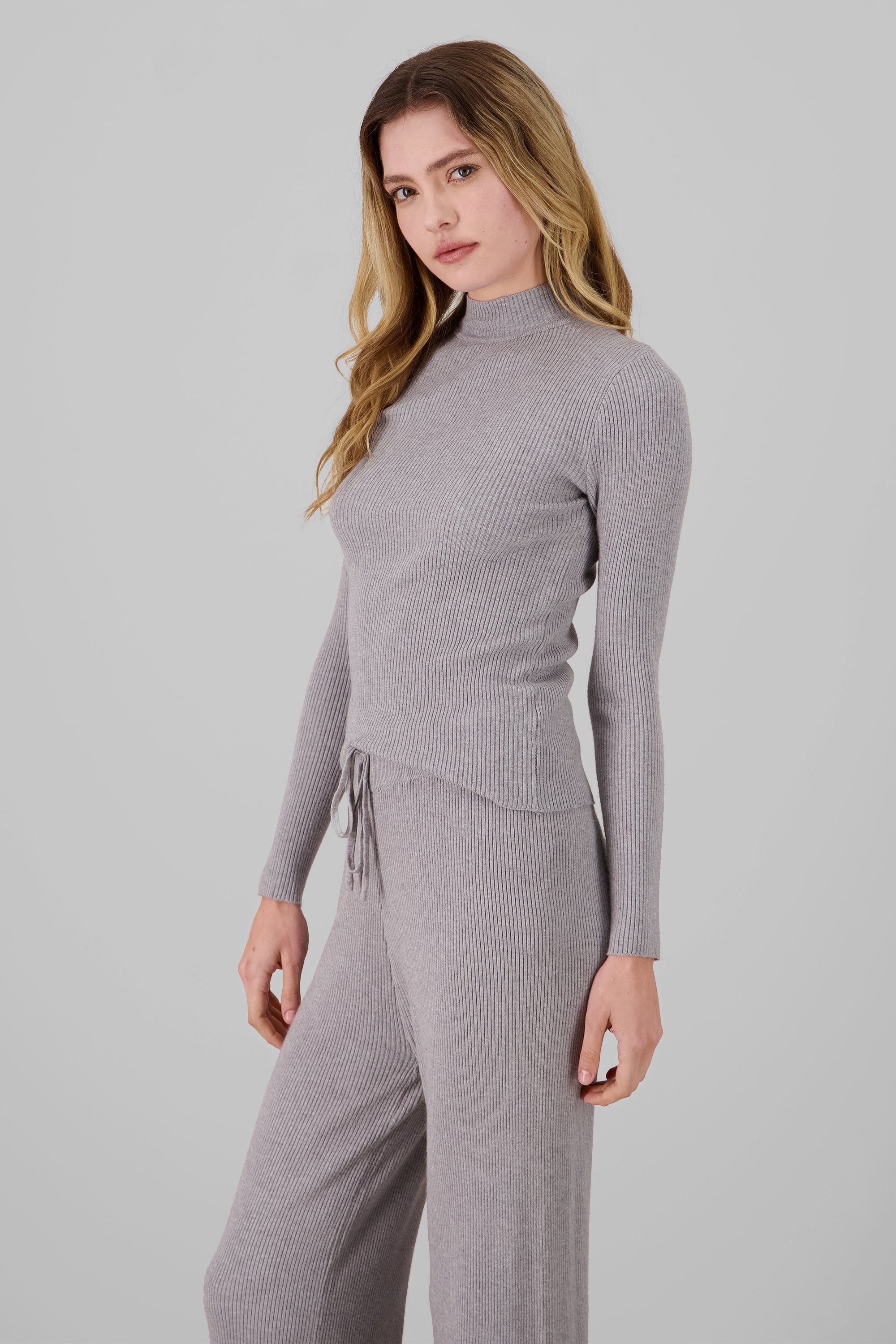 Long Sleeve Round Neck Sweater GRAY