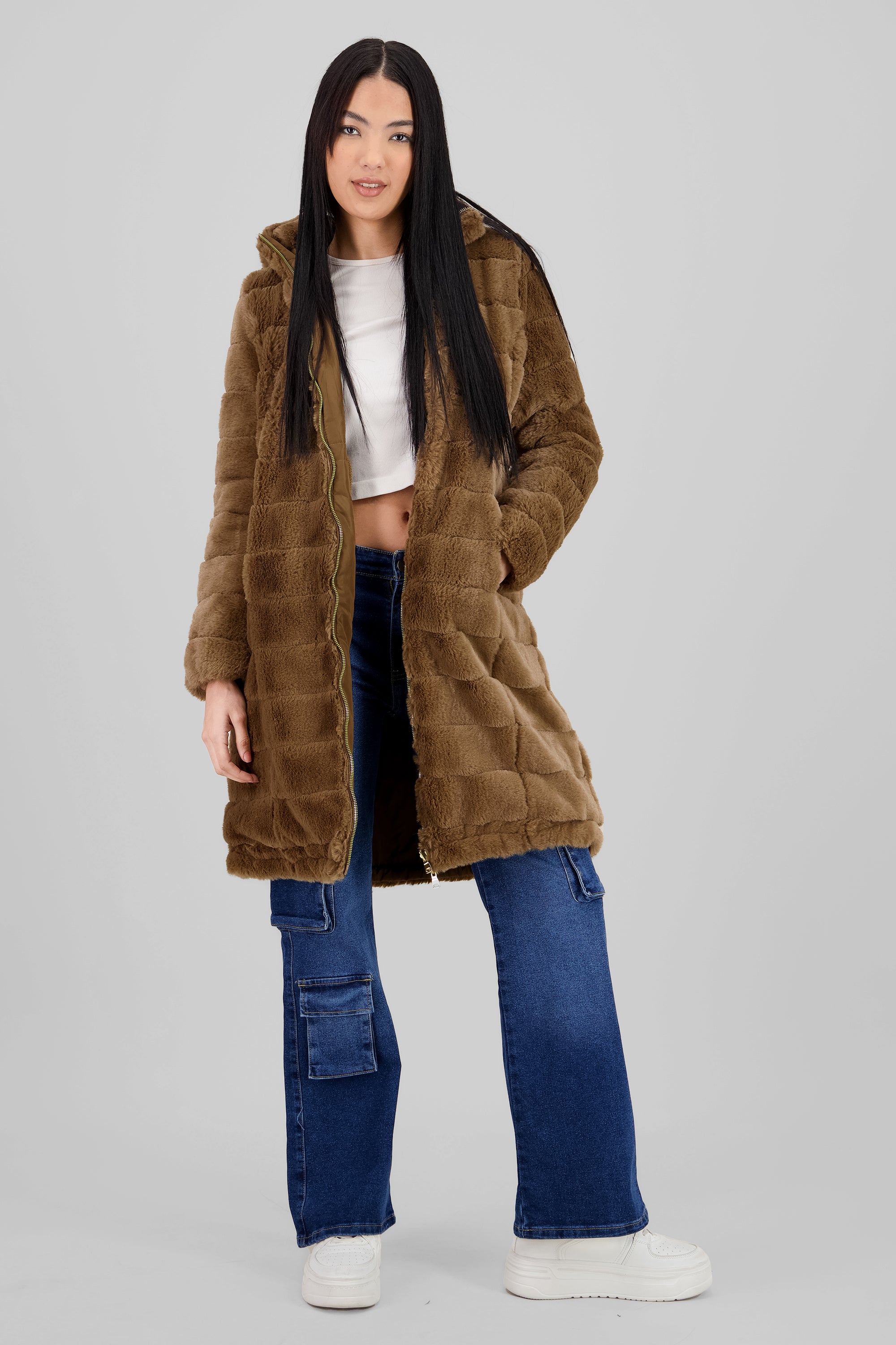 Long Fur Jacket CAMEL