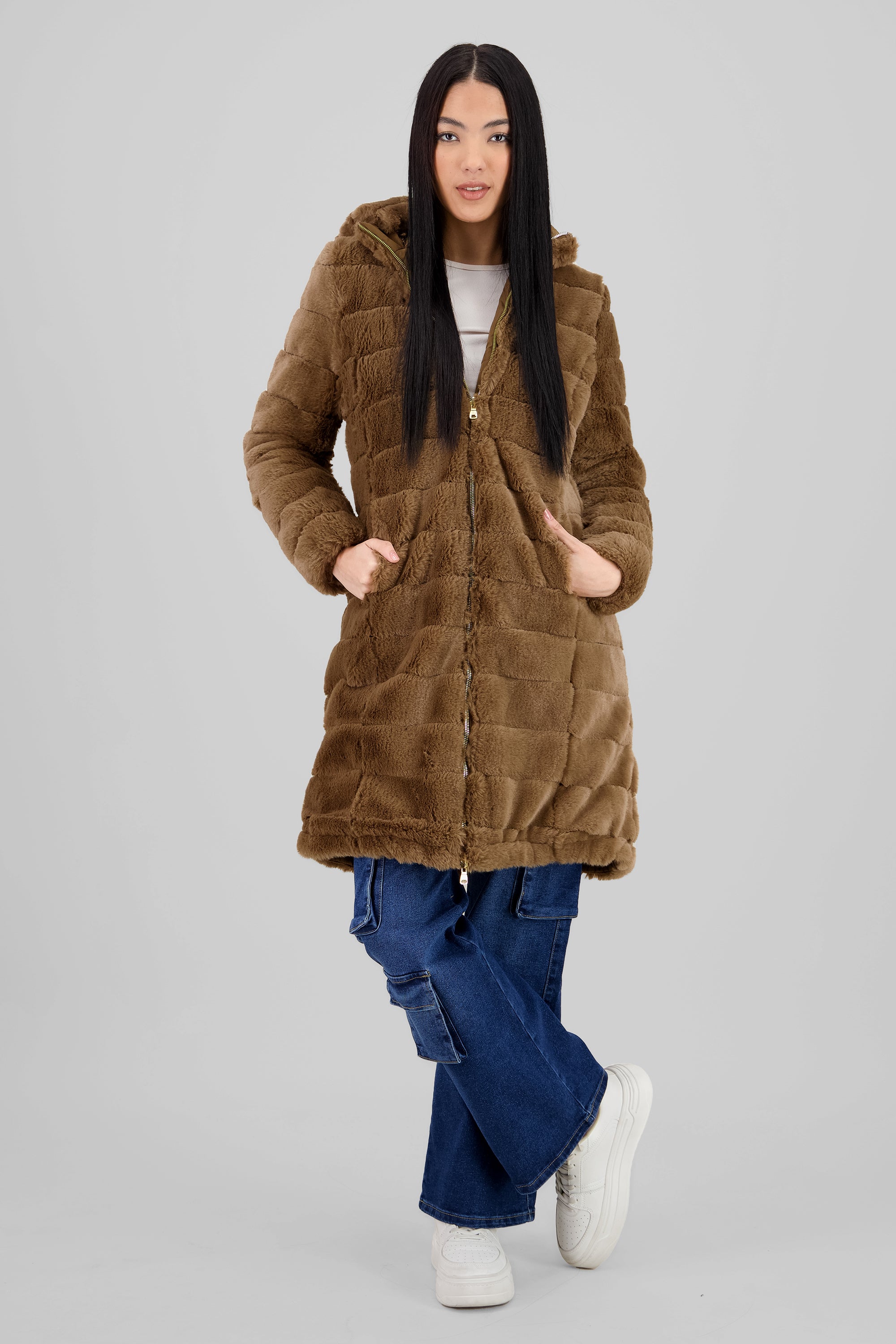 Long Fur Jacket CAMEL