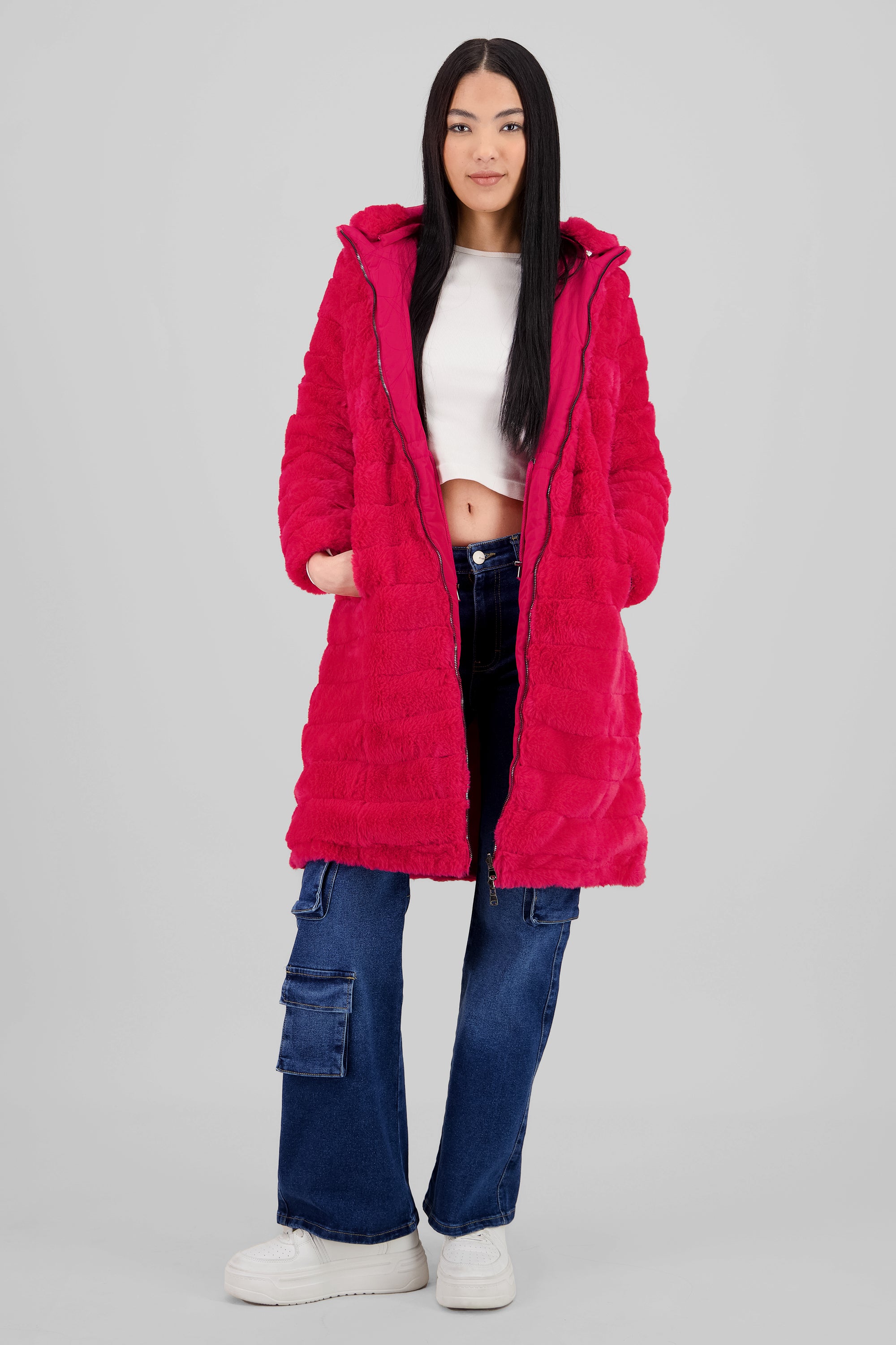 Long Fur Jacket FUCHSIA