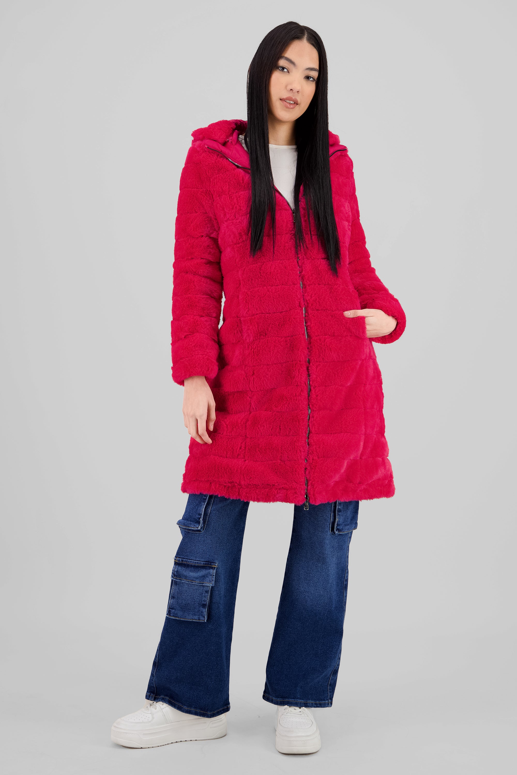 Long Fur Jacket FUCHSIA