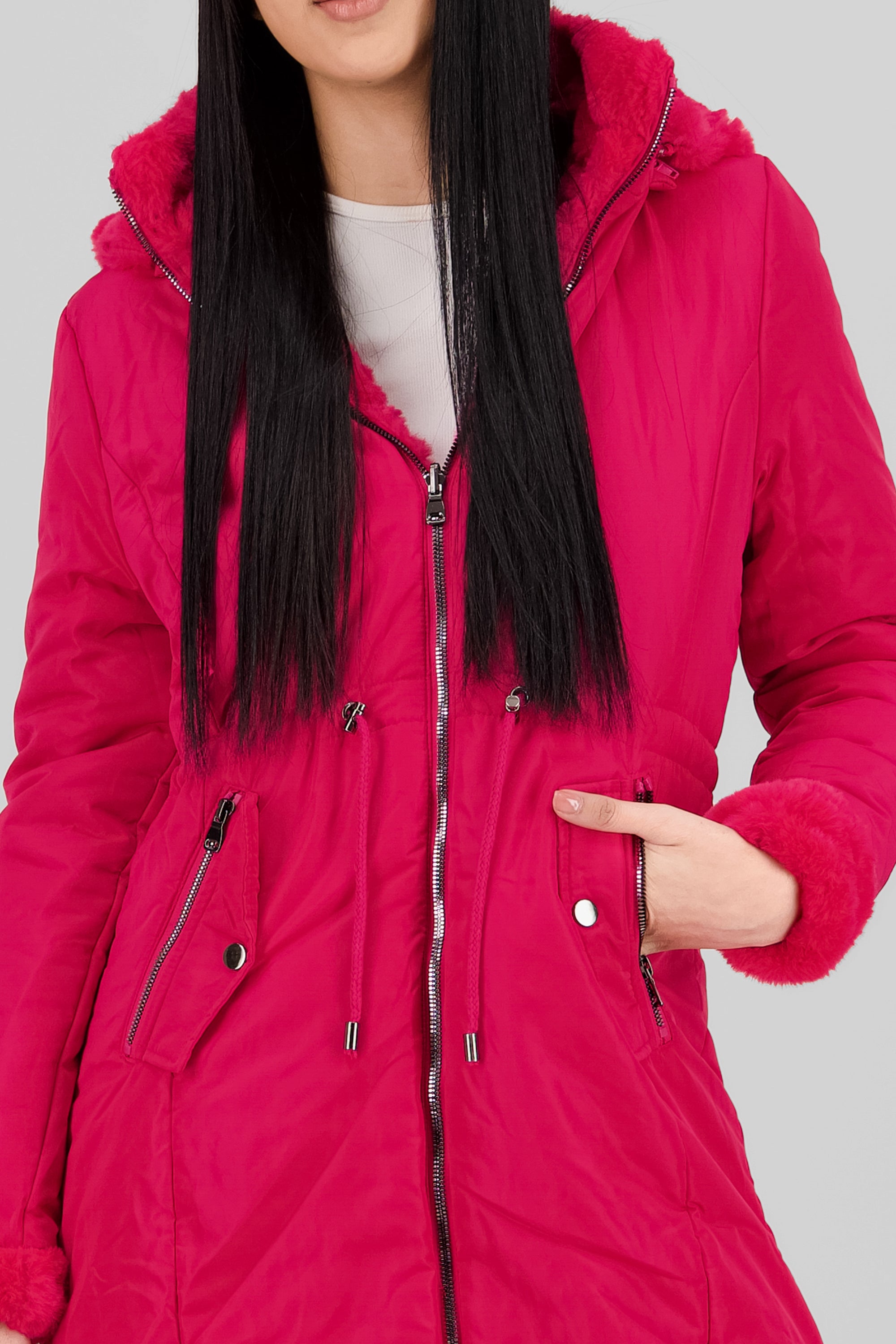 Long Fur Jacket FUCHSIA