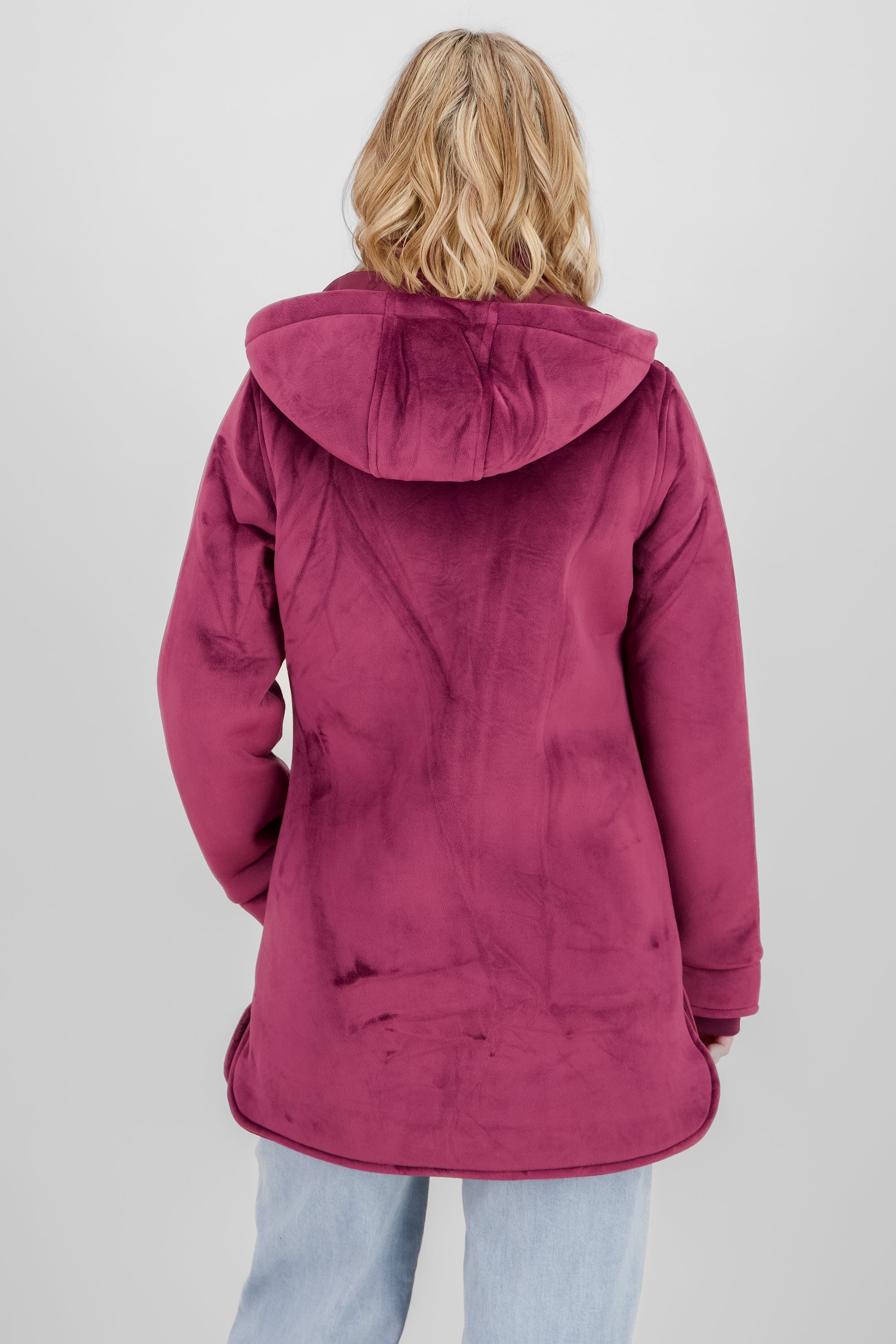 Long Jacket with Zipper details BURGUNDY