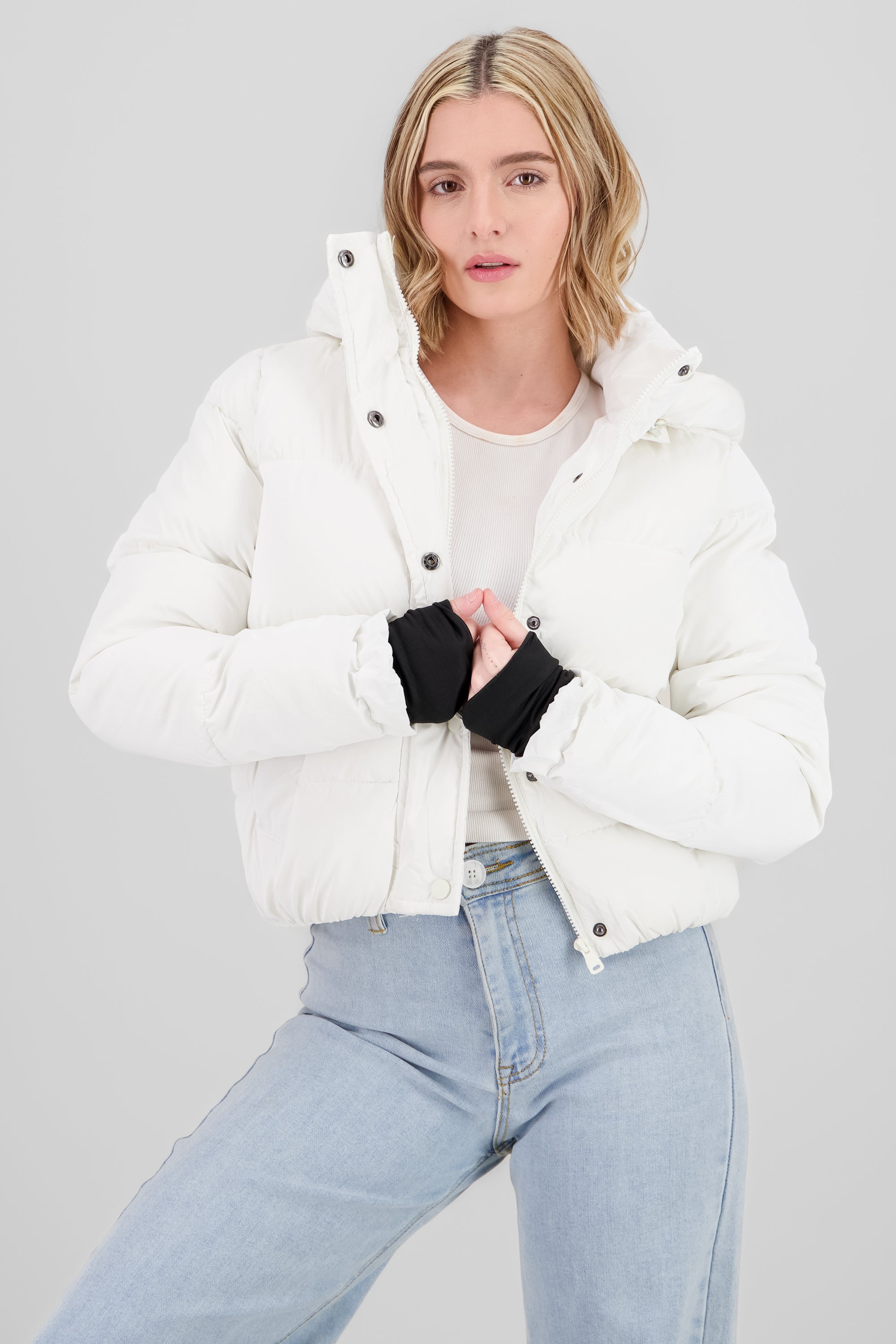 Quilted Shiny Jacket WHITE