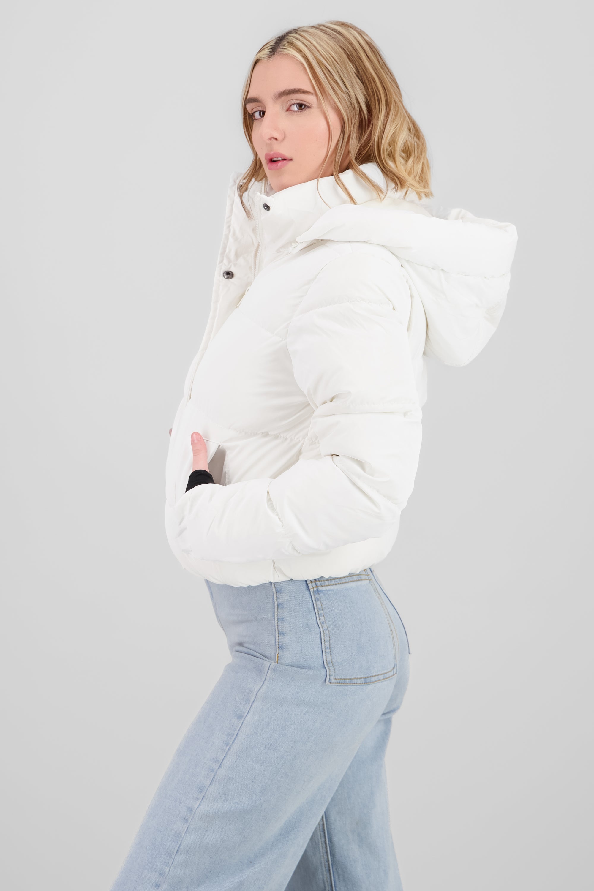 Quilted Shiny Jacket WHITE