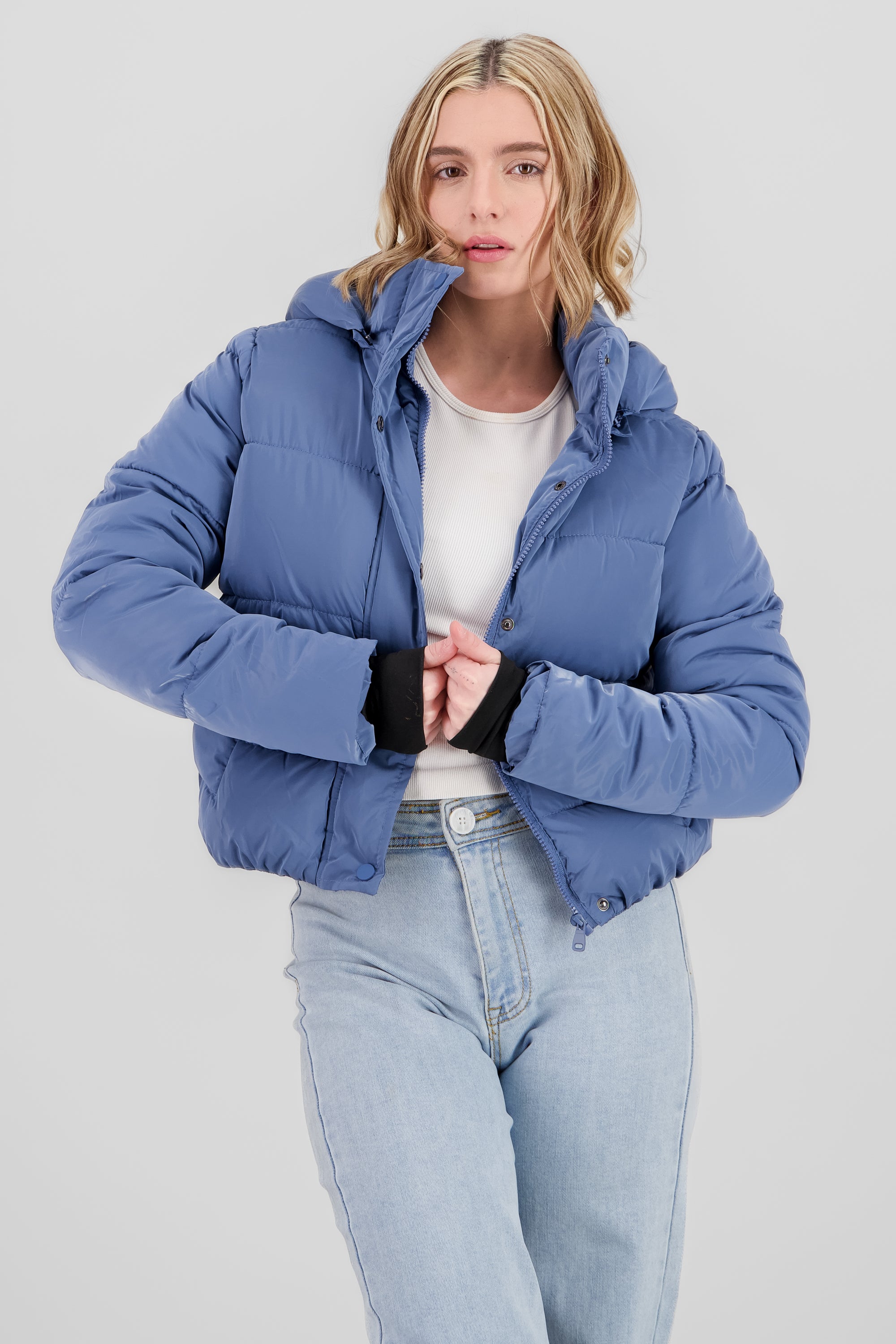 Quilted Shiny Jacket INDIGO