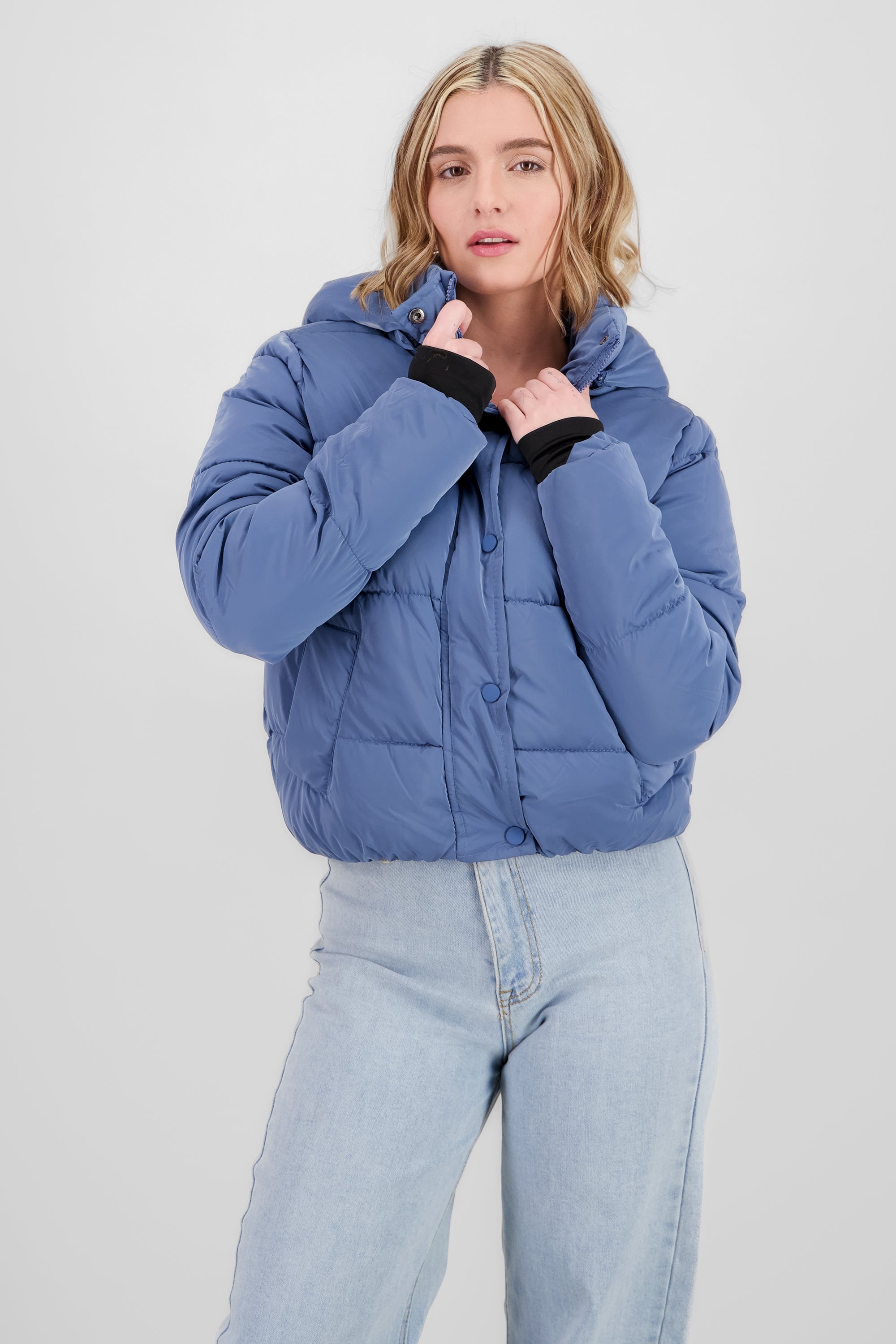 Quilted Shiny Jacket INDIGO