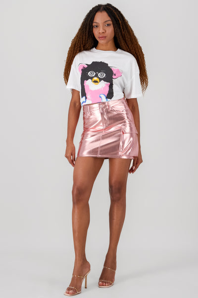 Metallic Mini Skirt SILVER