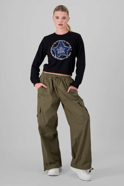 Parachute Pants With Cargo Pockets BLACK