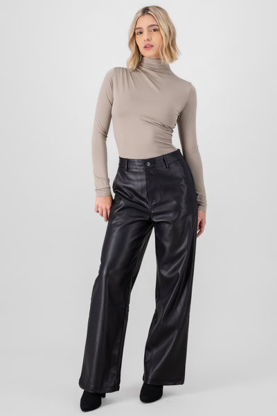 Faux Leather Pants BLACK