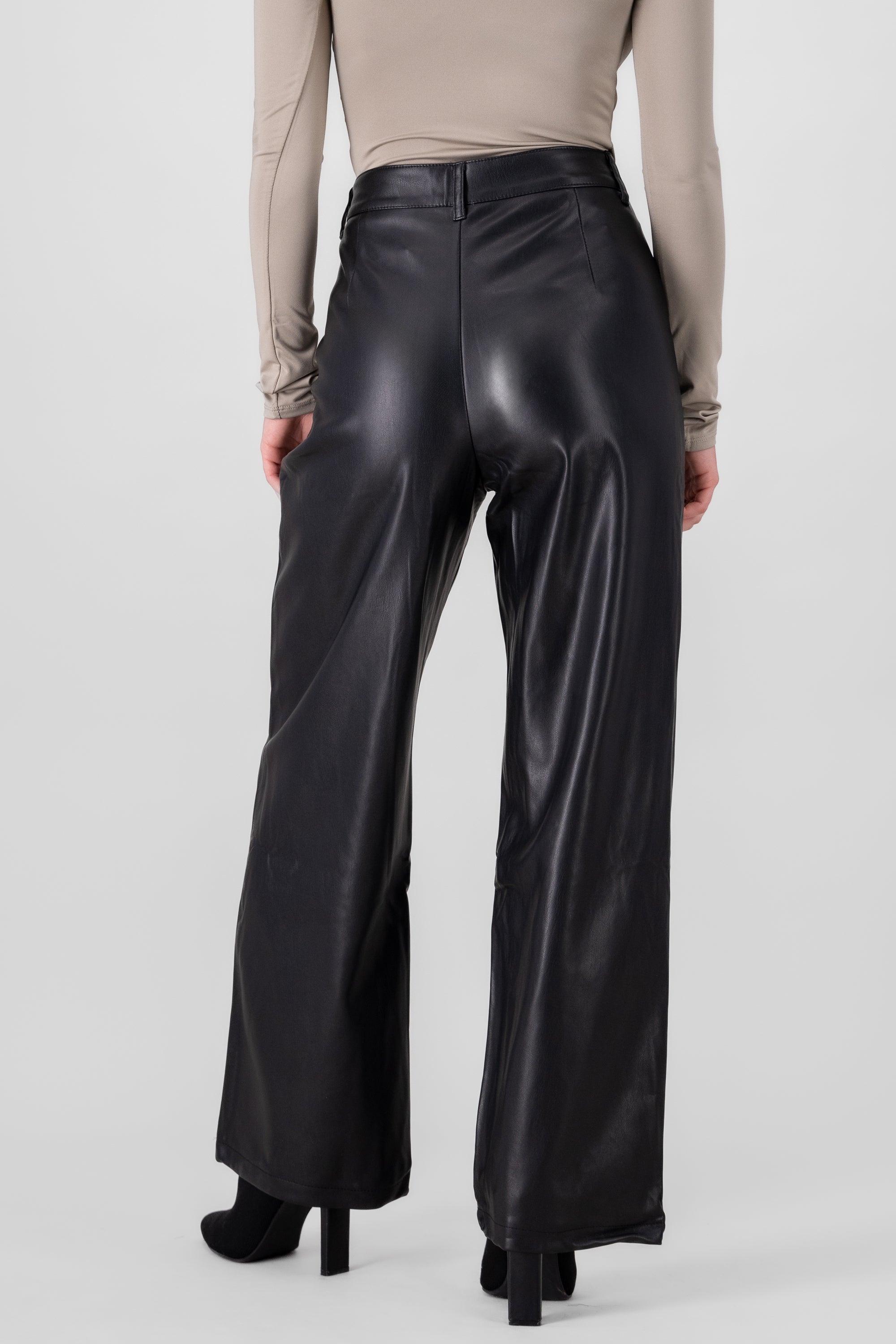 Faux Leather Pants BLACK