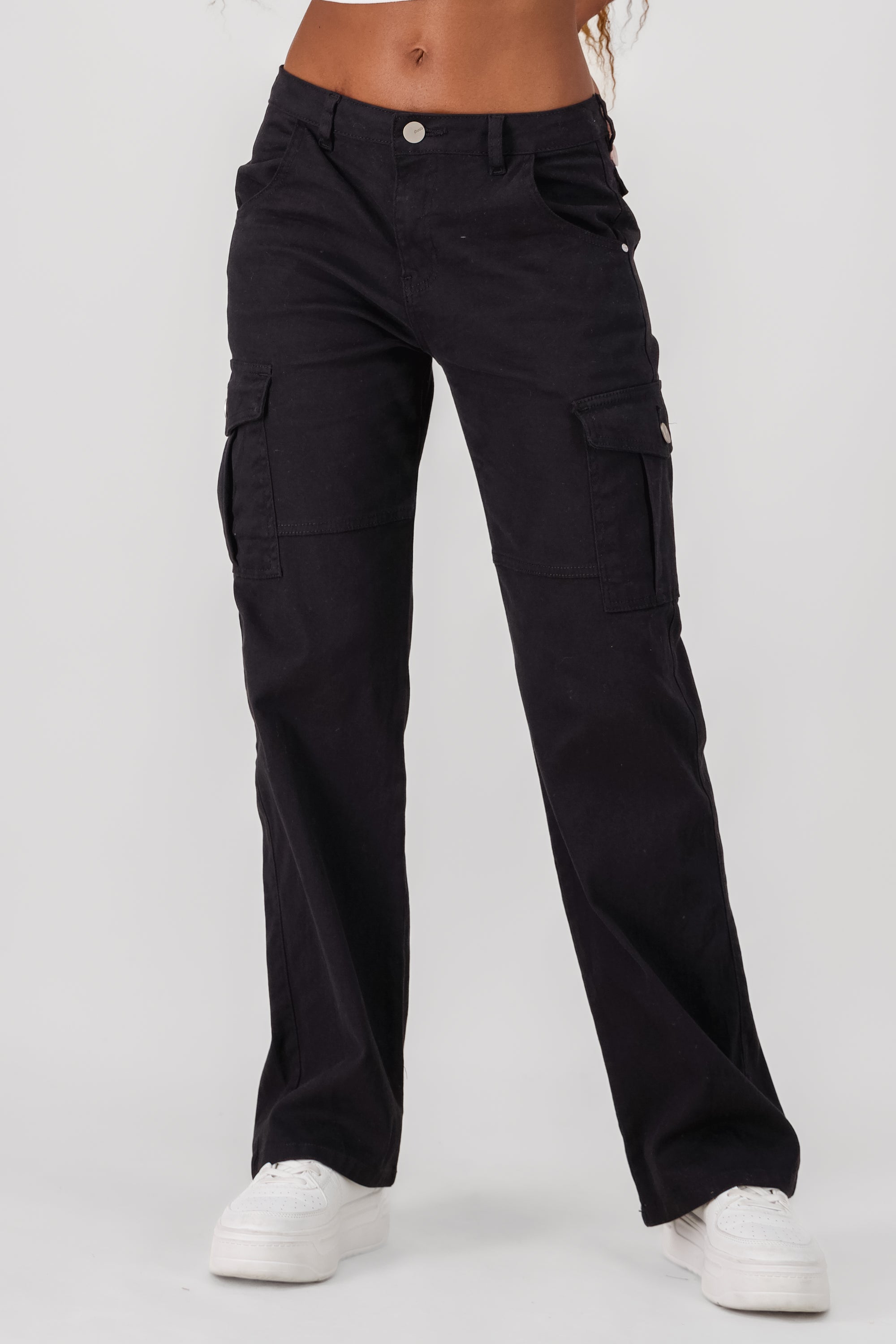 Wide Leg Cargo Jeans BLACK