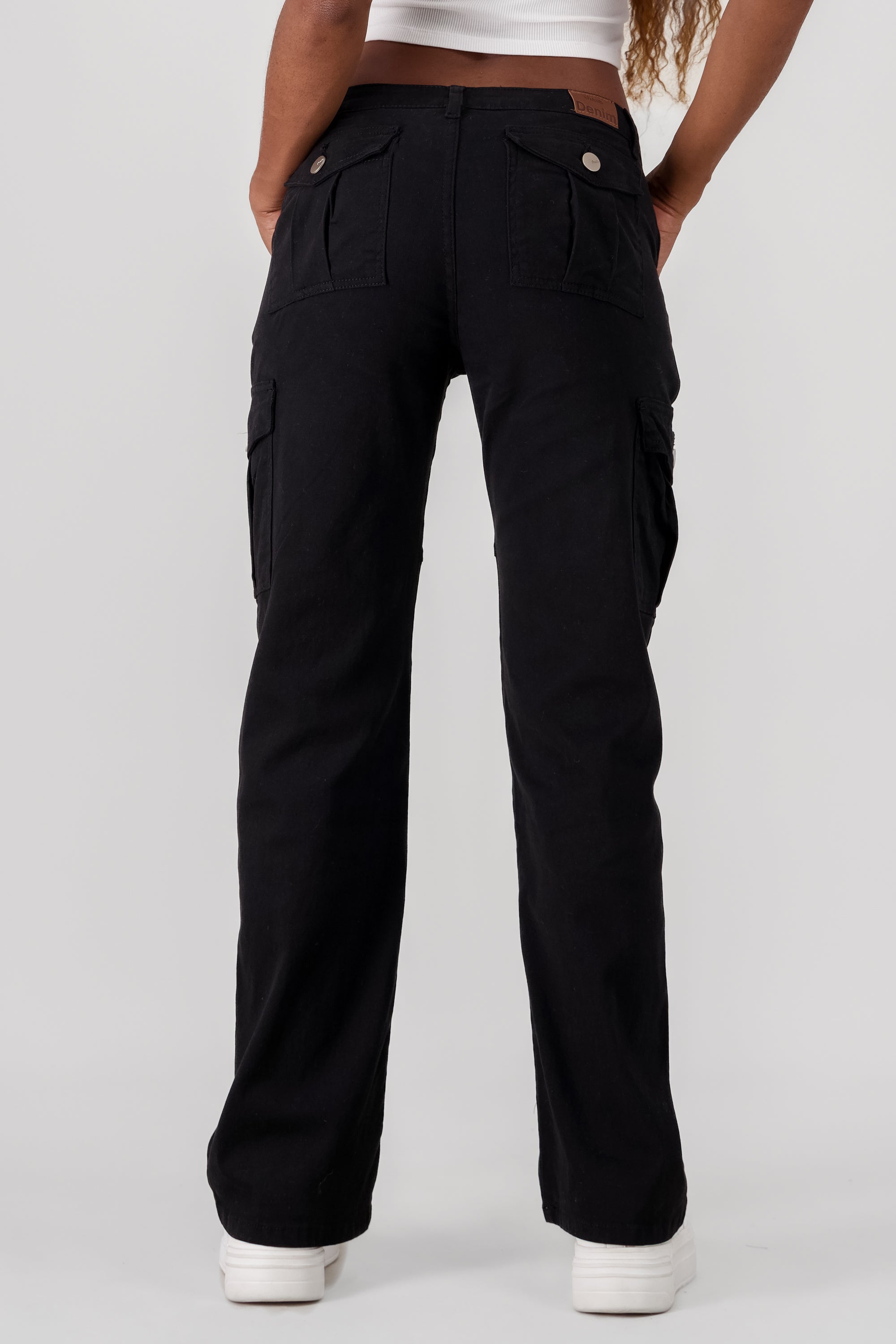 Wide Leg Cargo Jeans BLACK