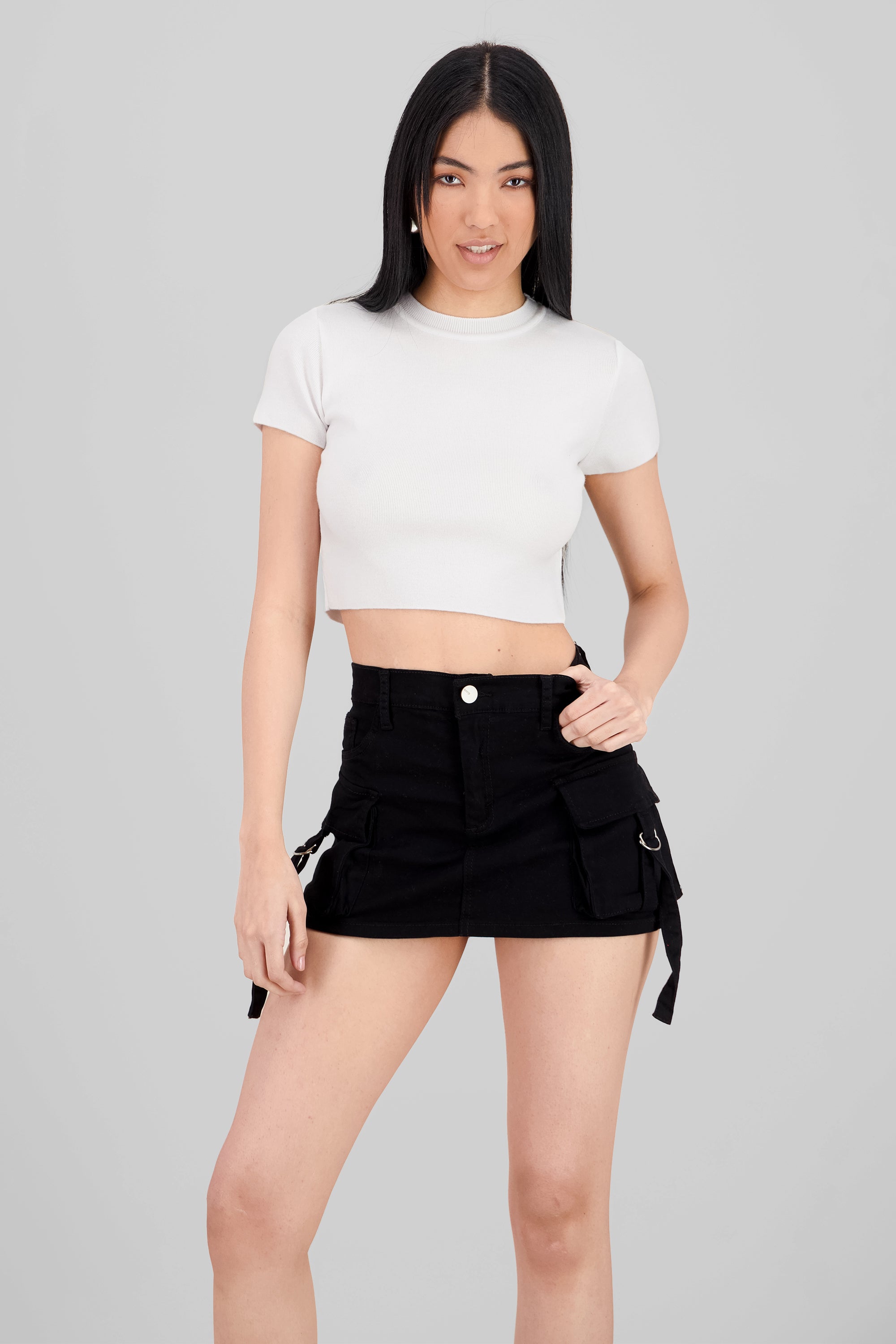 Knit Crop Top WHITE