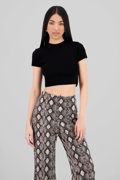 Knit Crop Top BLACK