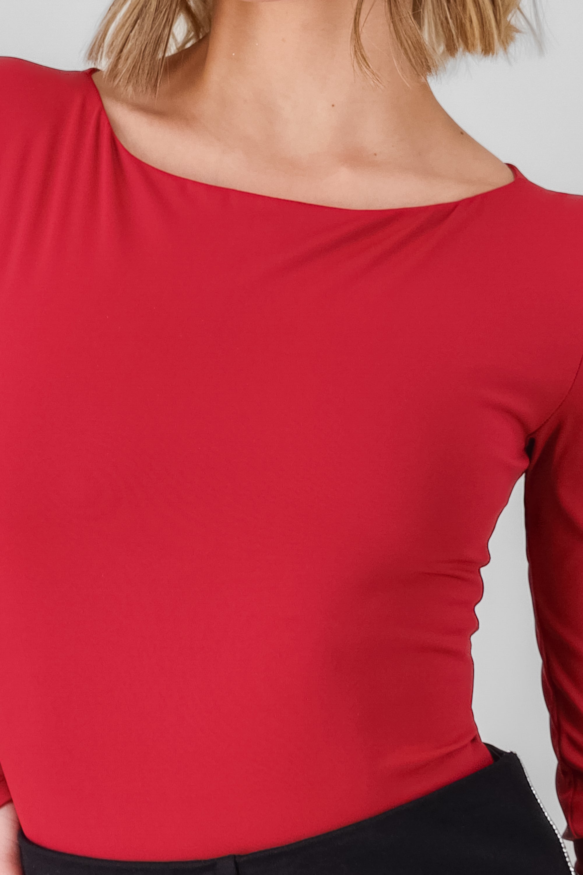 Solid Long Sleeve Top BURNT RED