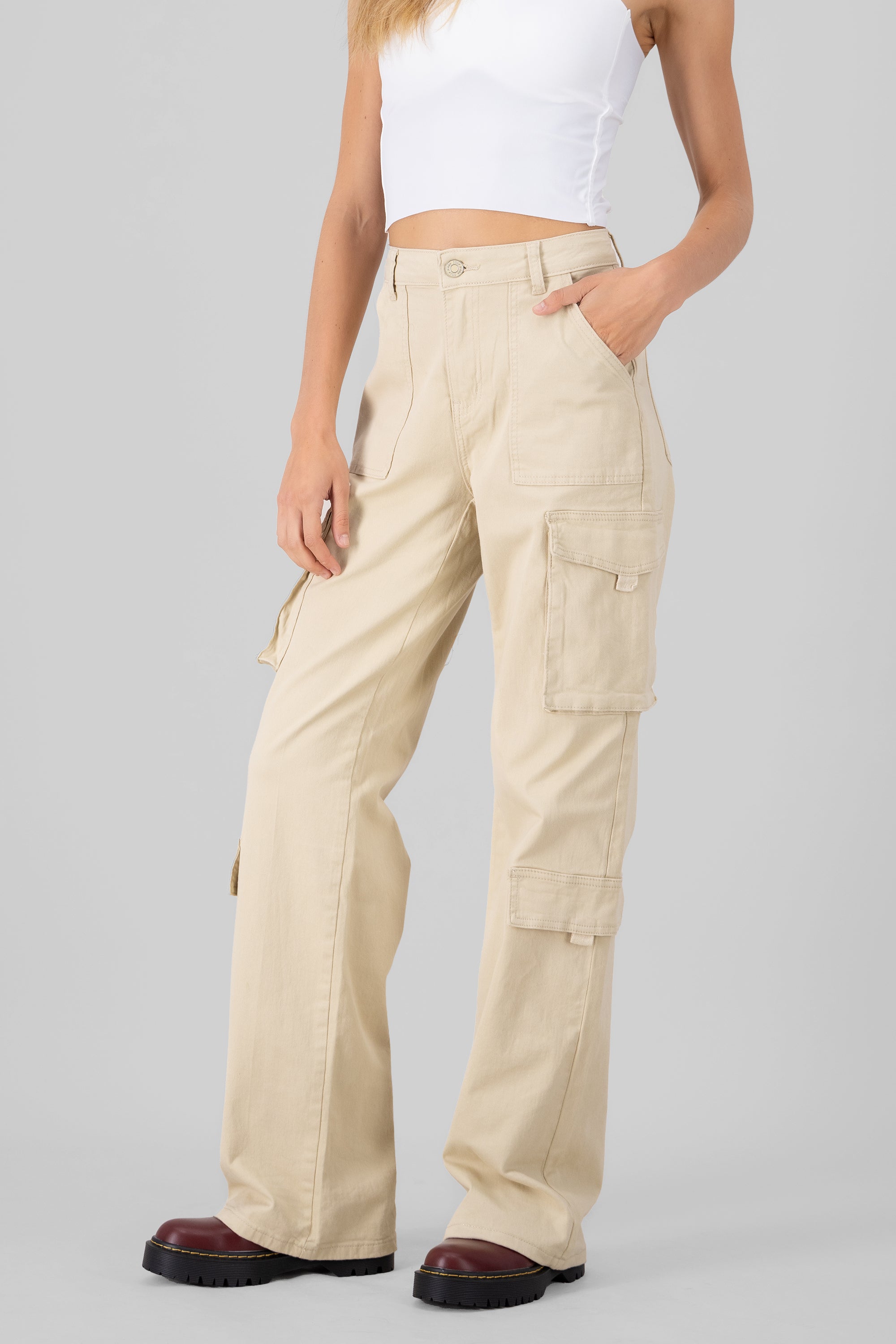 Straight Cargo Pants BEIGE