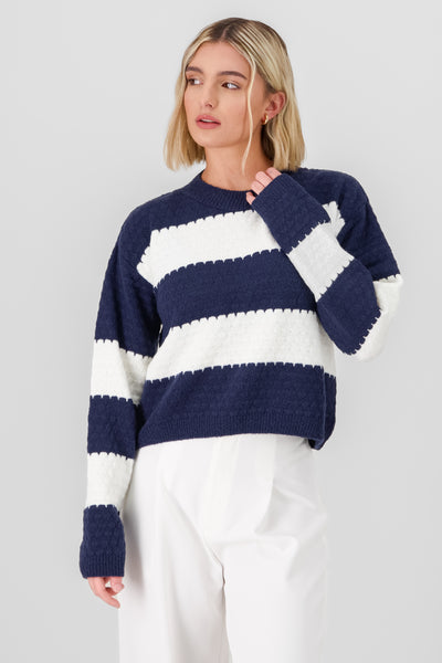 Color Block Sweater NAVY COMBO