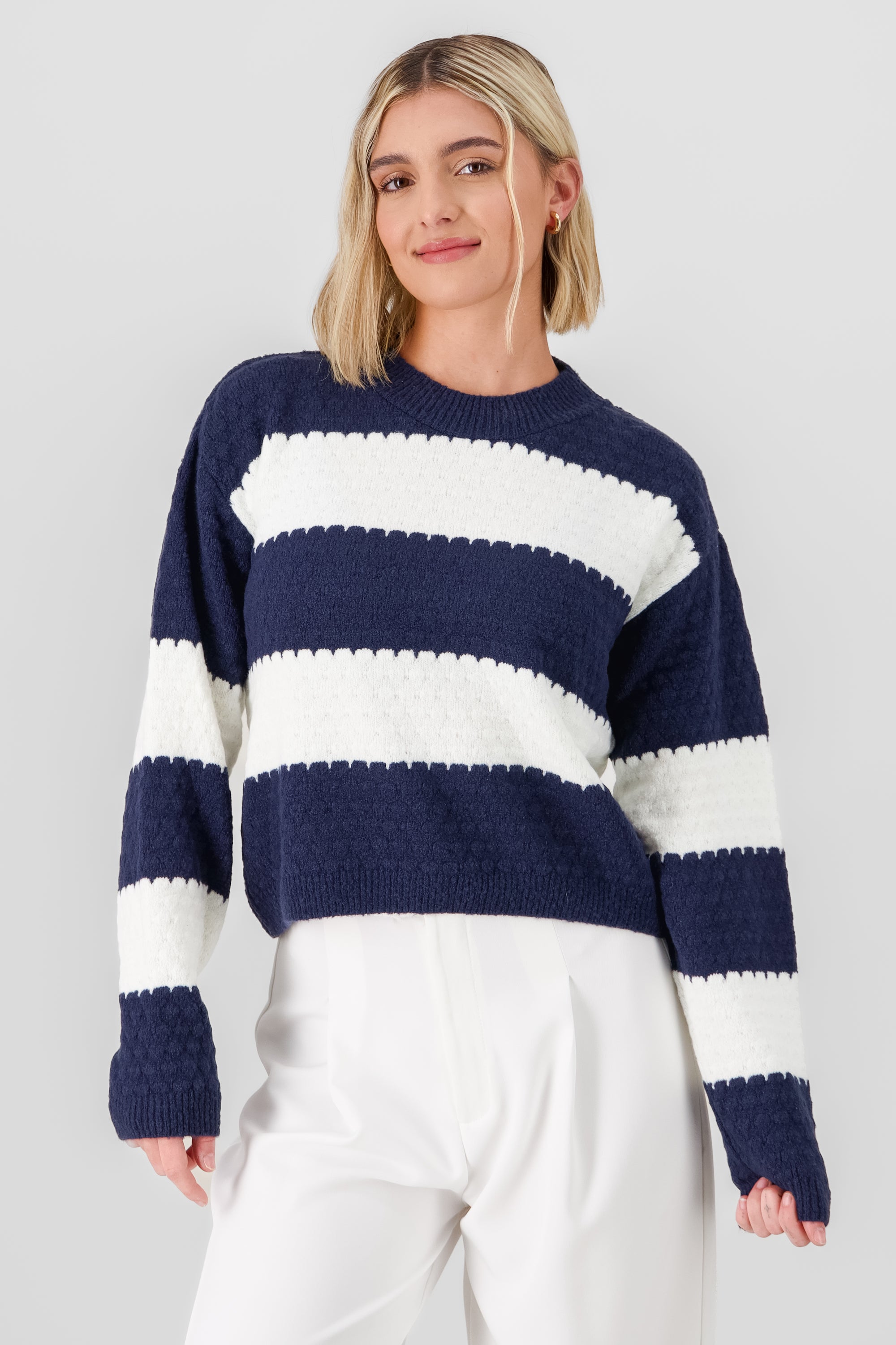 Color Block Sweater NAVY COMBO