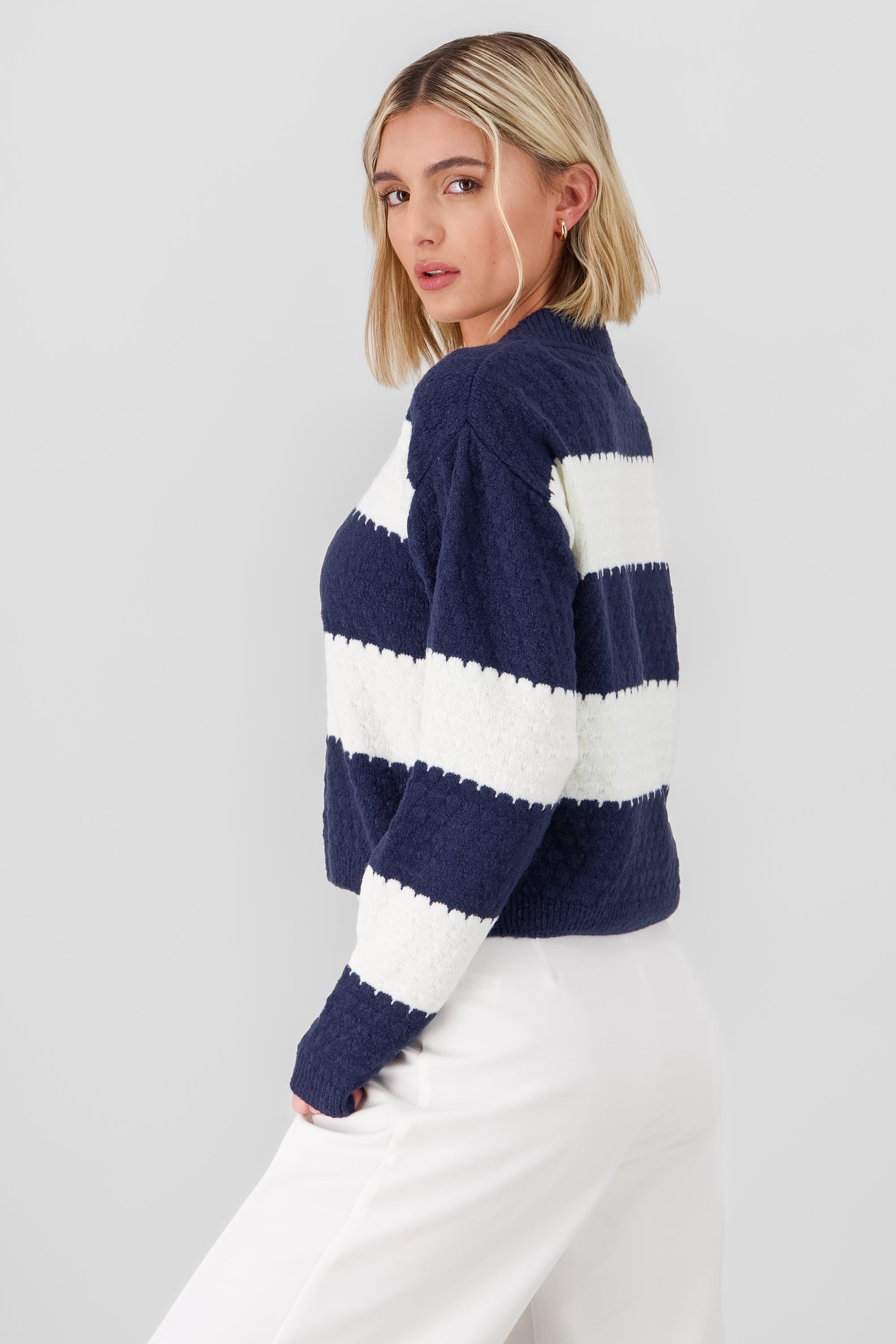 Color Block Sweater NAVY COMBO