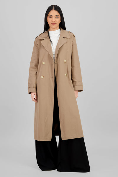 Solid Trench Coat KHAKI