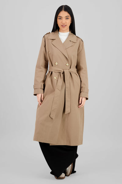 Solid Trench Coat KHAKI