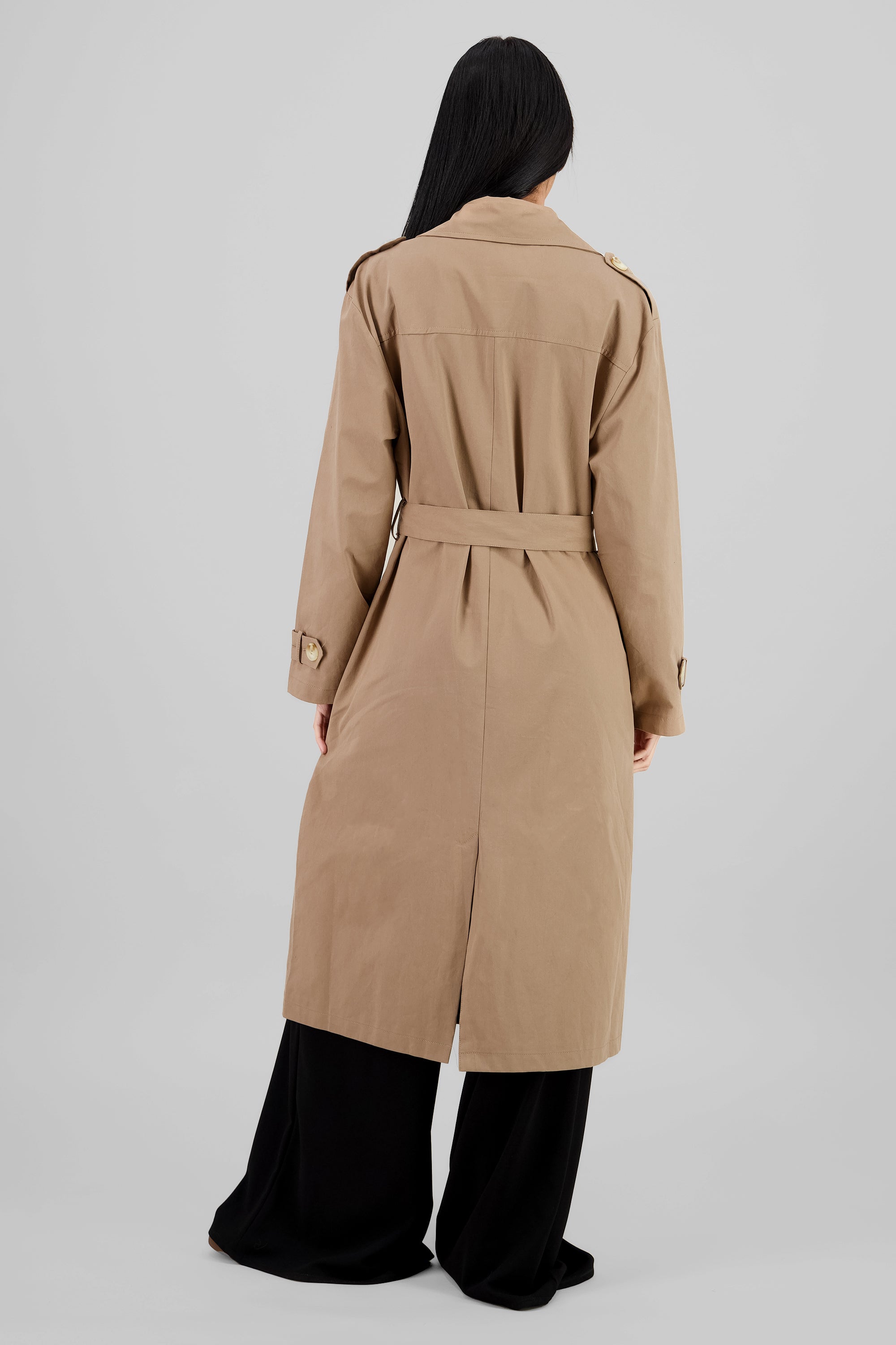 Solid Trench Coat KHAKI