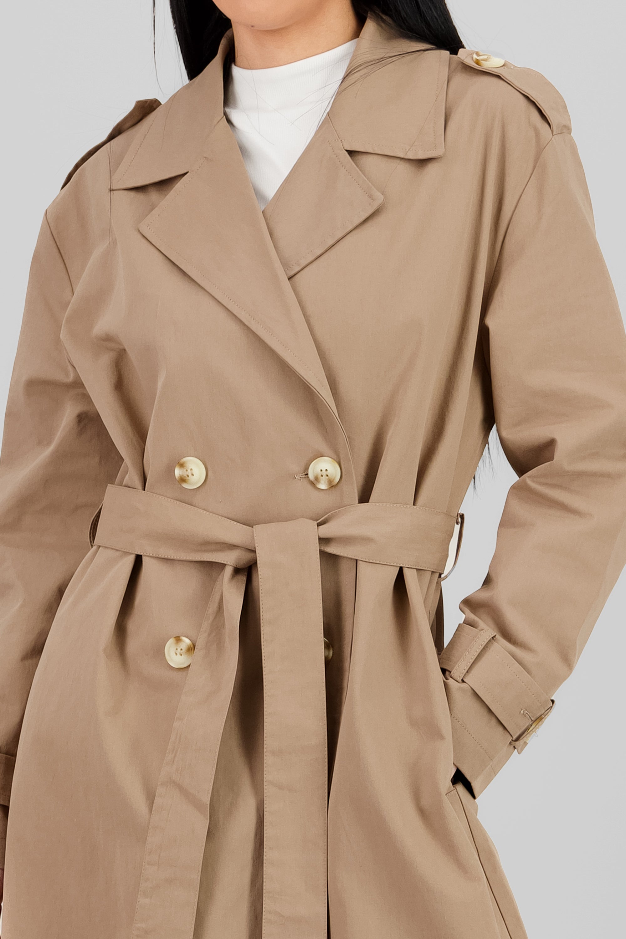 Solid Trench Coat KHAKI