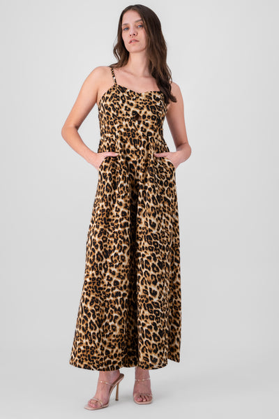 Animal Print Jumpsuit BLACK COMBO