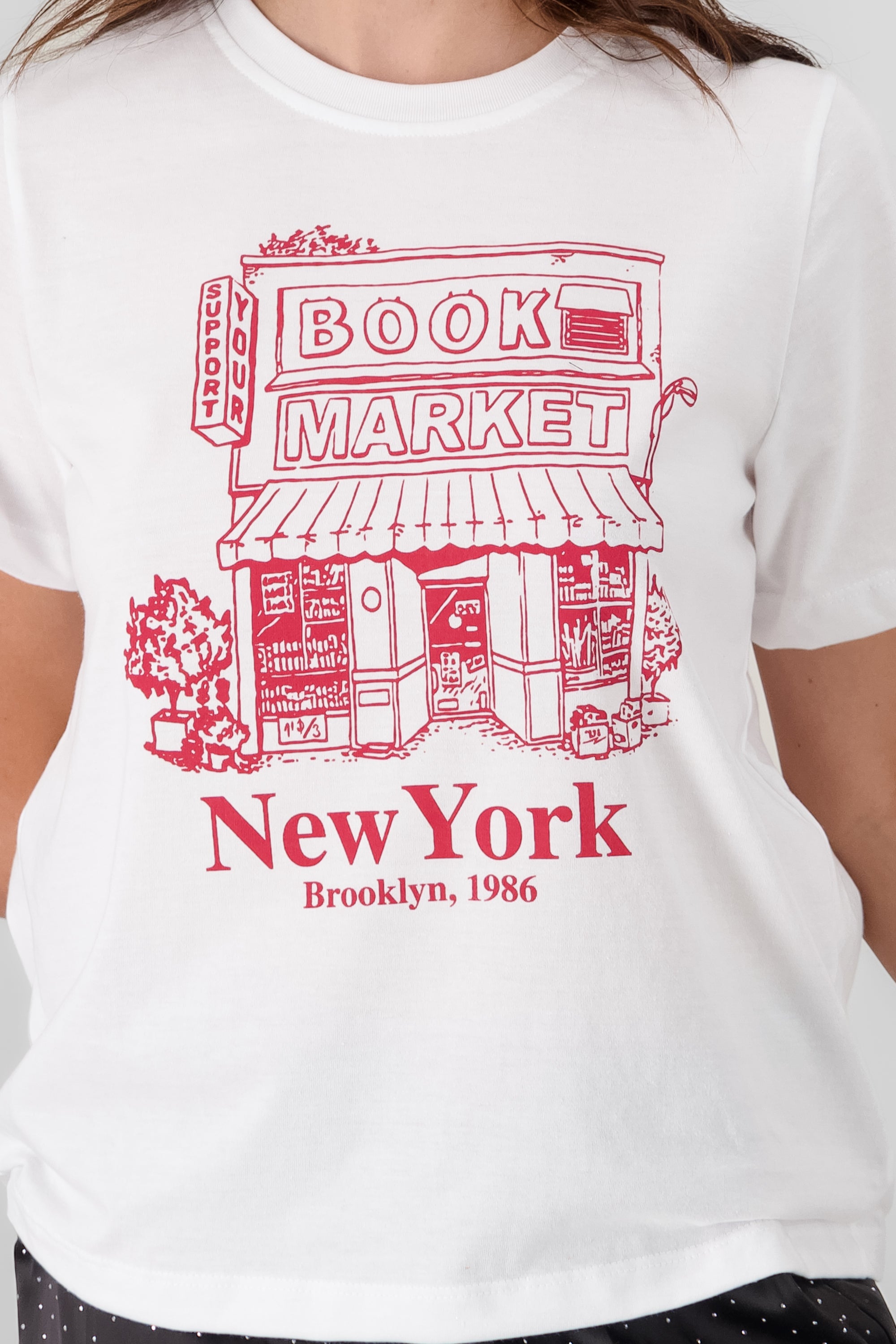 New York Print T Shirt WHITE COMBO