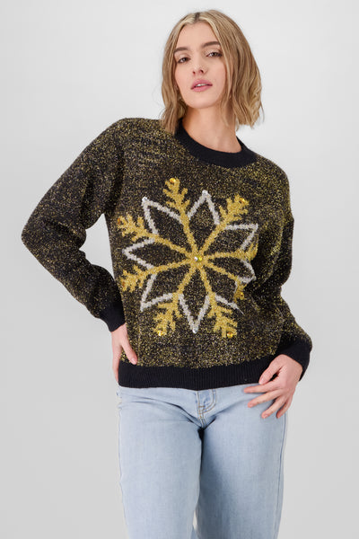 Lurex Christmas Sweater BLACK