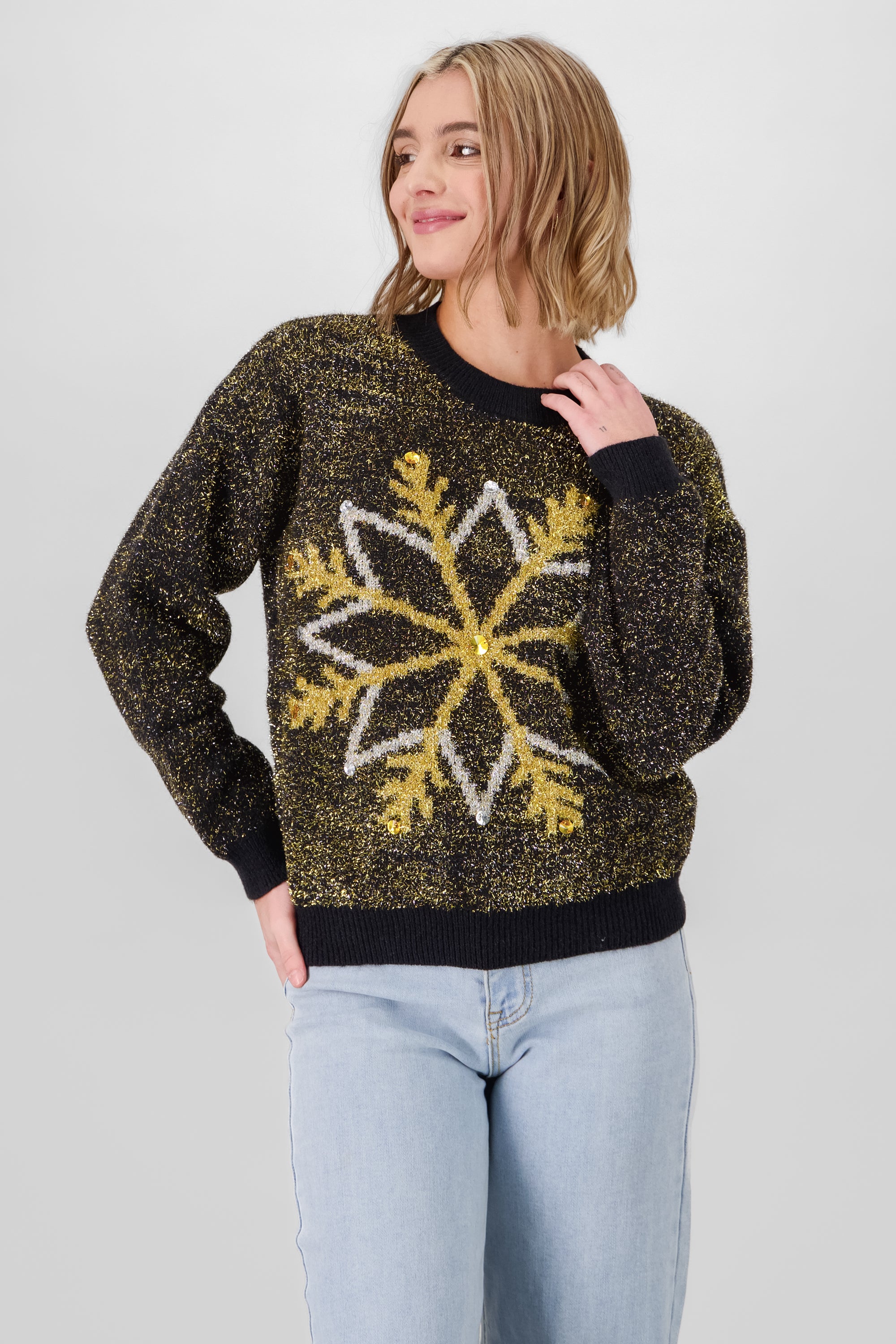 Lurex Christmas Sweater BLACK