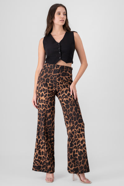 Animal Print Pants BROWN COMBO