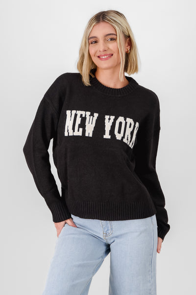 Long Sleeve New York Sweater BLACK