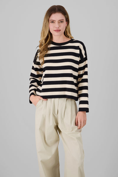 Soft Touch Striped Sweater BONE COMBO