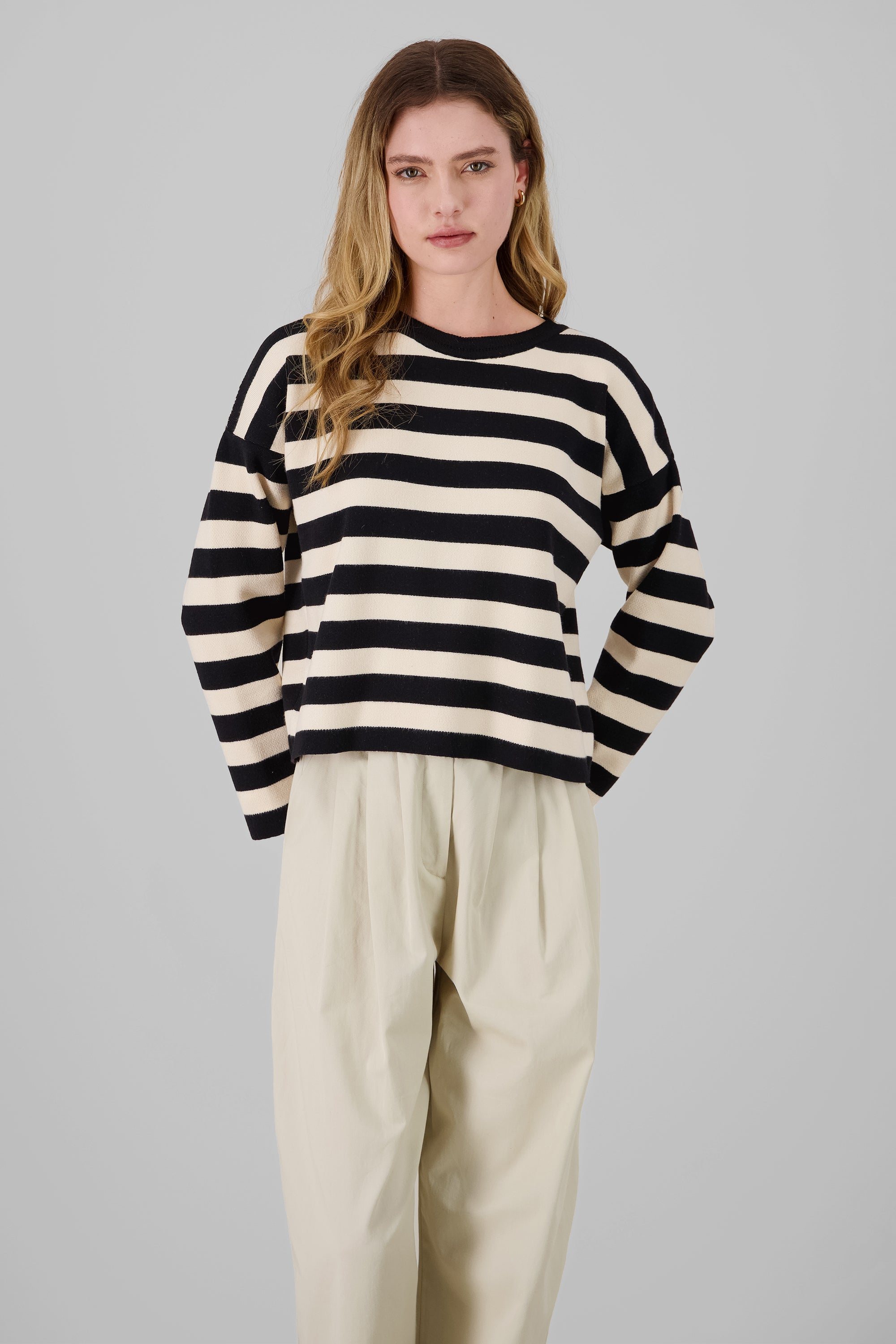 Soft Touch Striped Sweater BONE COMBO