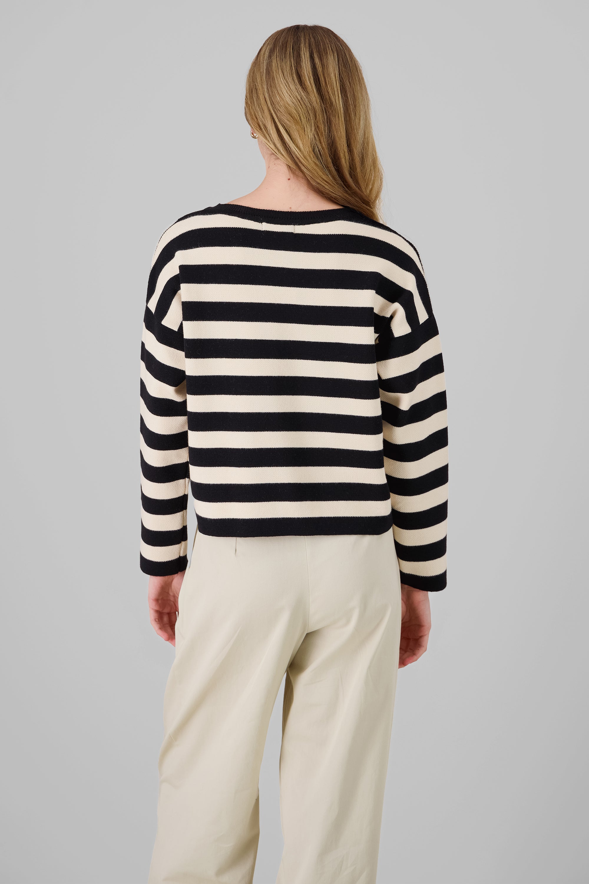 Soft Touch Striped Sweater BONE COMBO